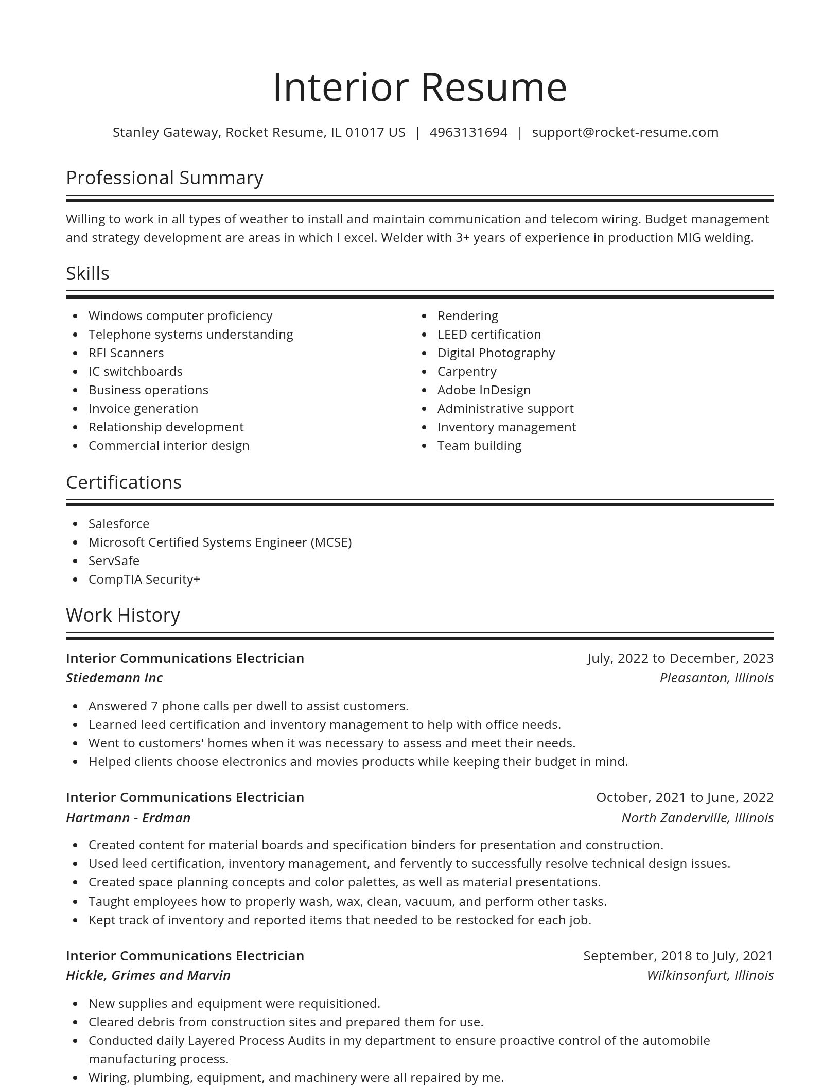 Spotlight resume template