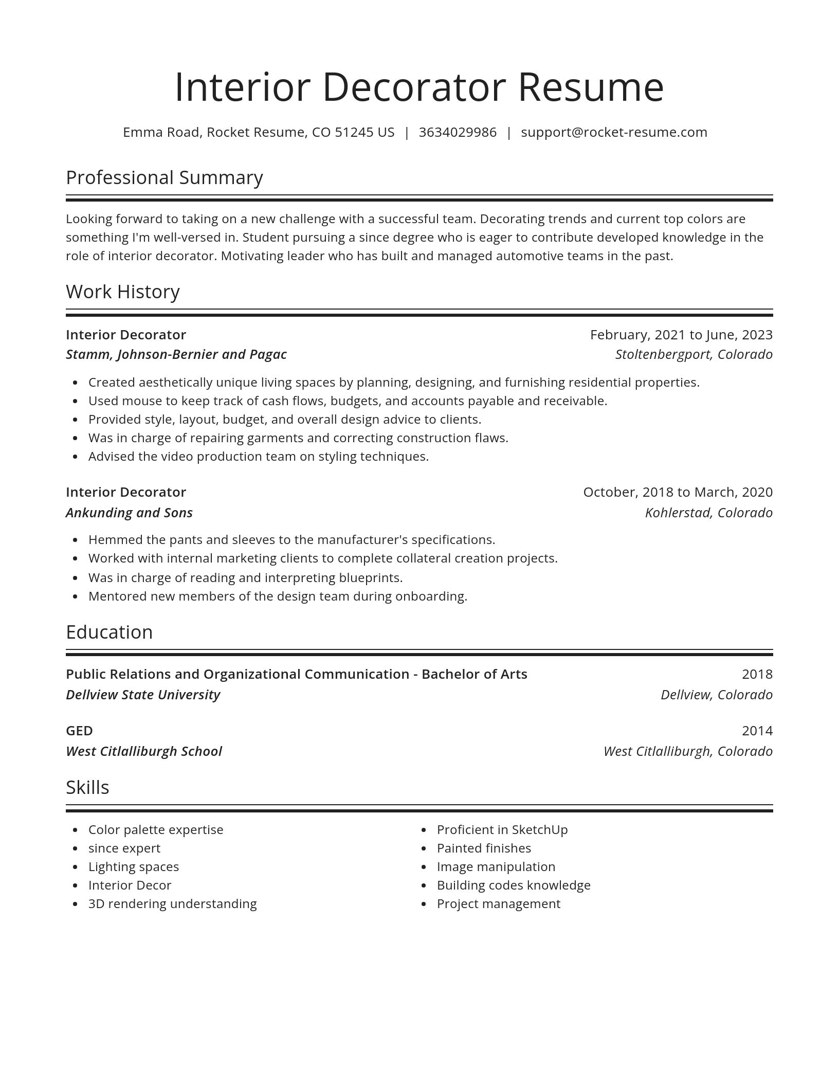Spotlight resume template