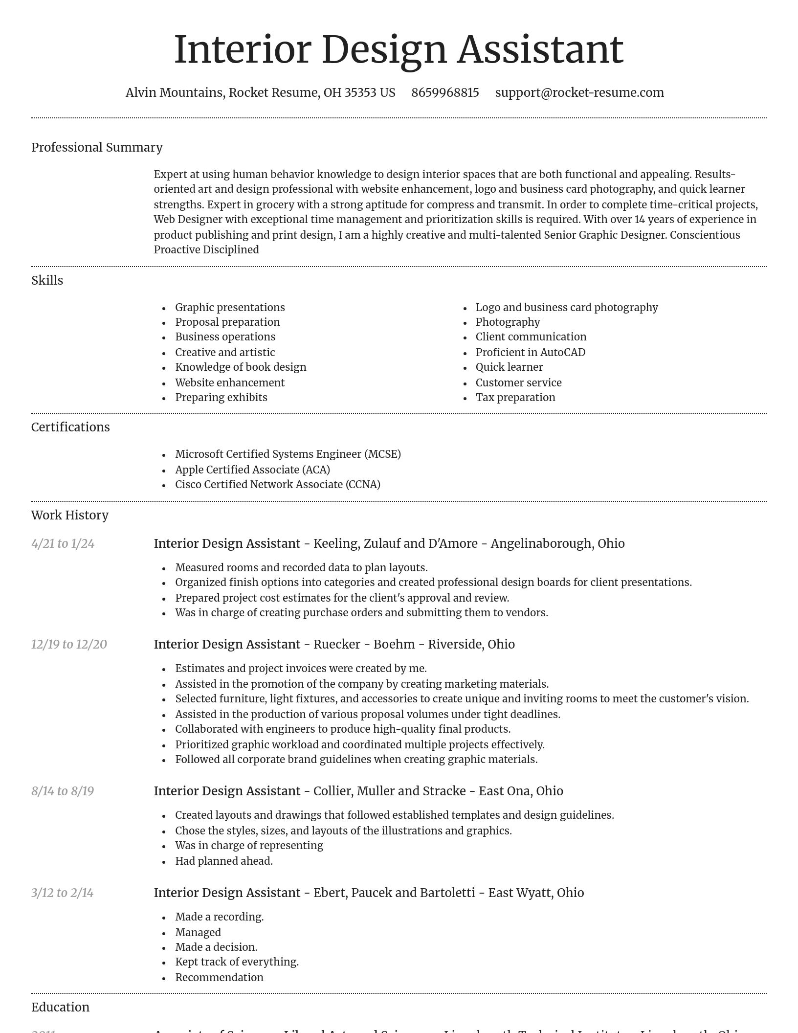 Dignified resume template