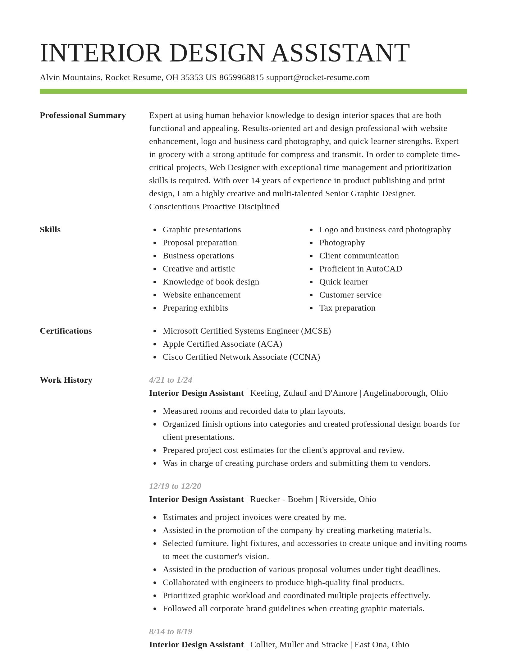 Smart resume template