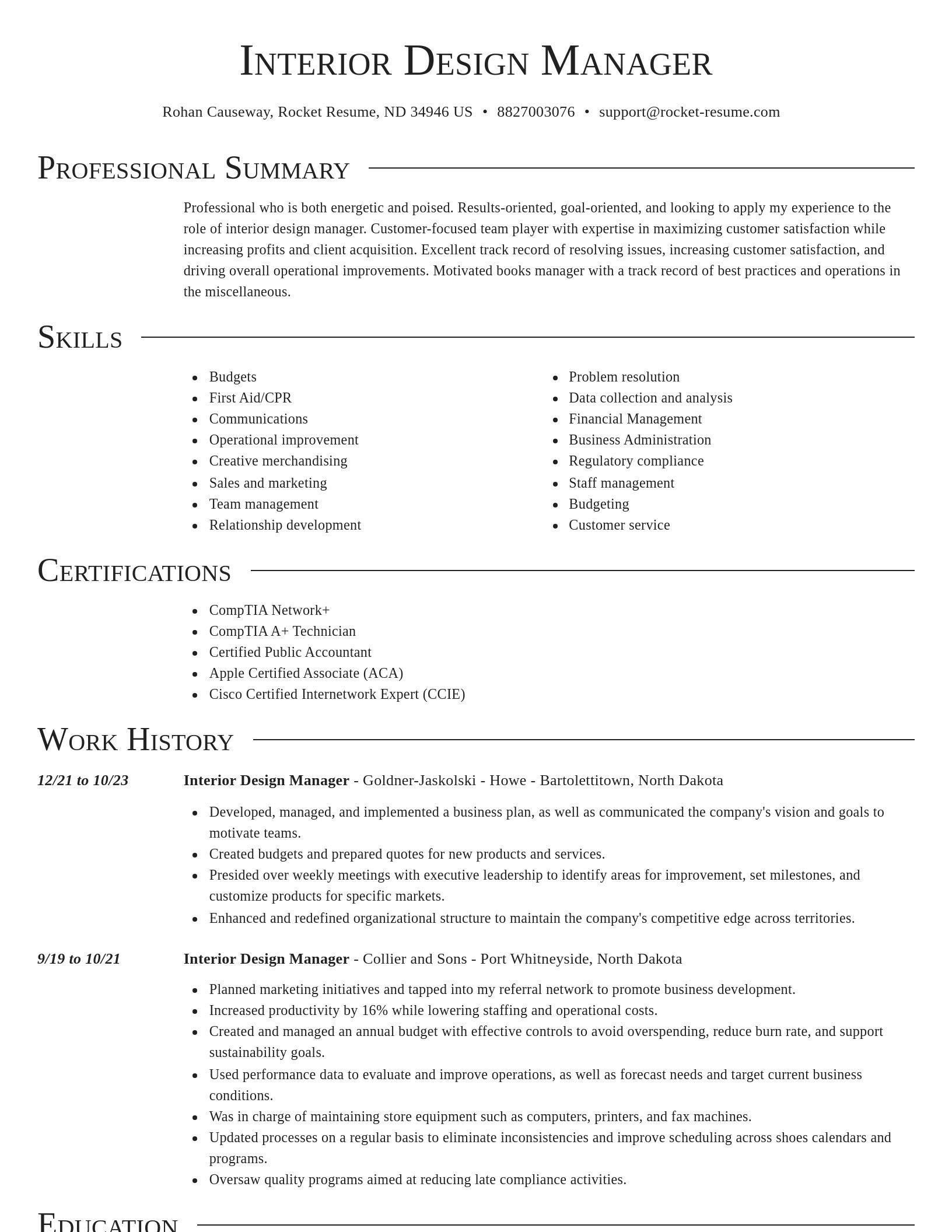 Director resume template