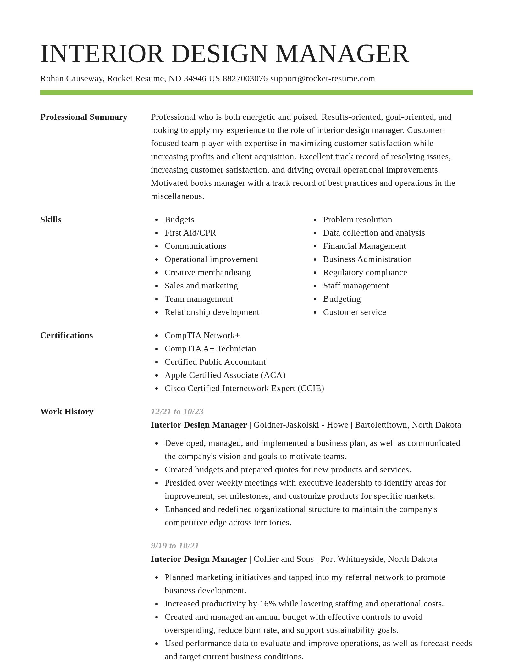 Smart resume template