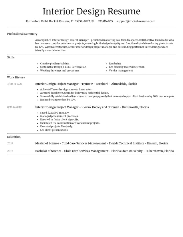 Dignified resume template