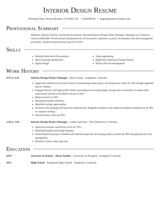 Director resume template