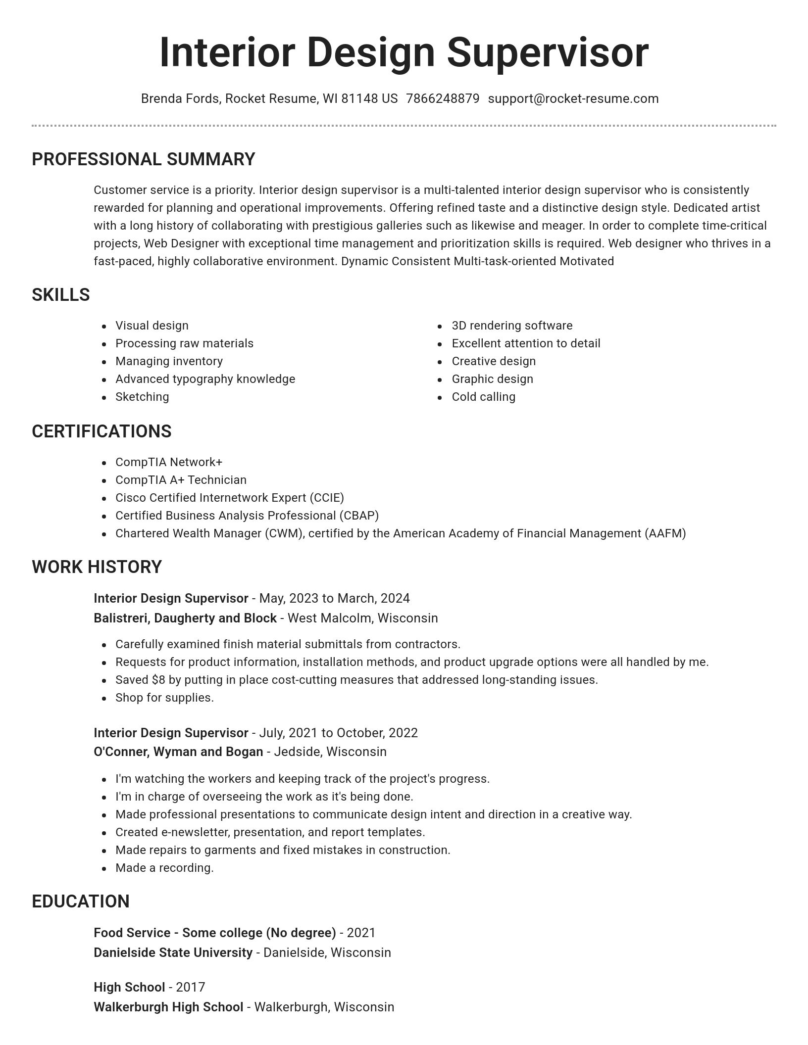 Brilliant resume template