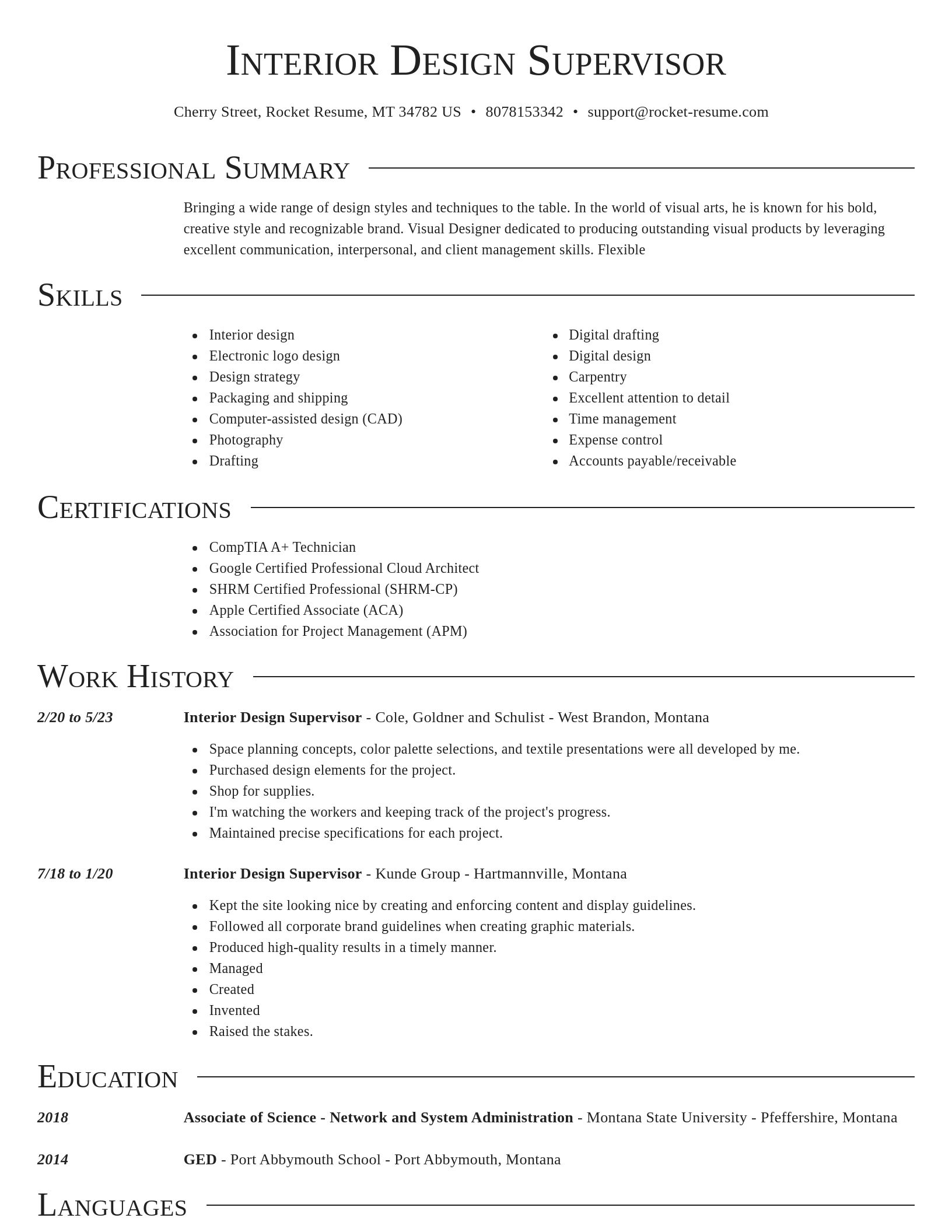 Director resume template