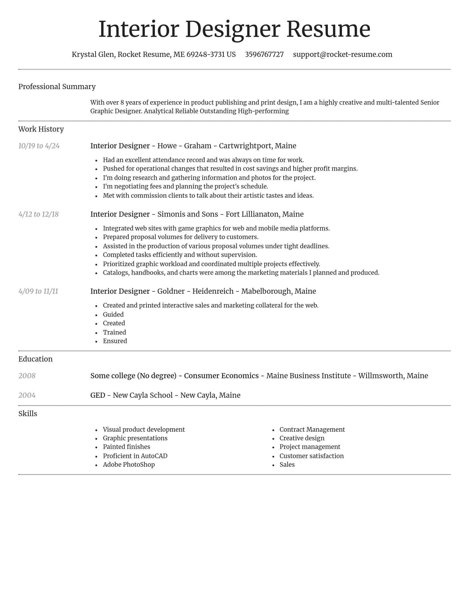 Dignified resume template