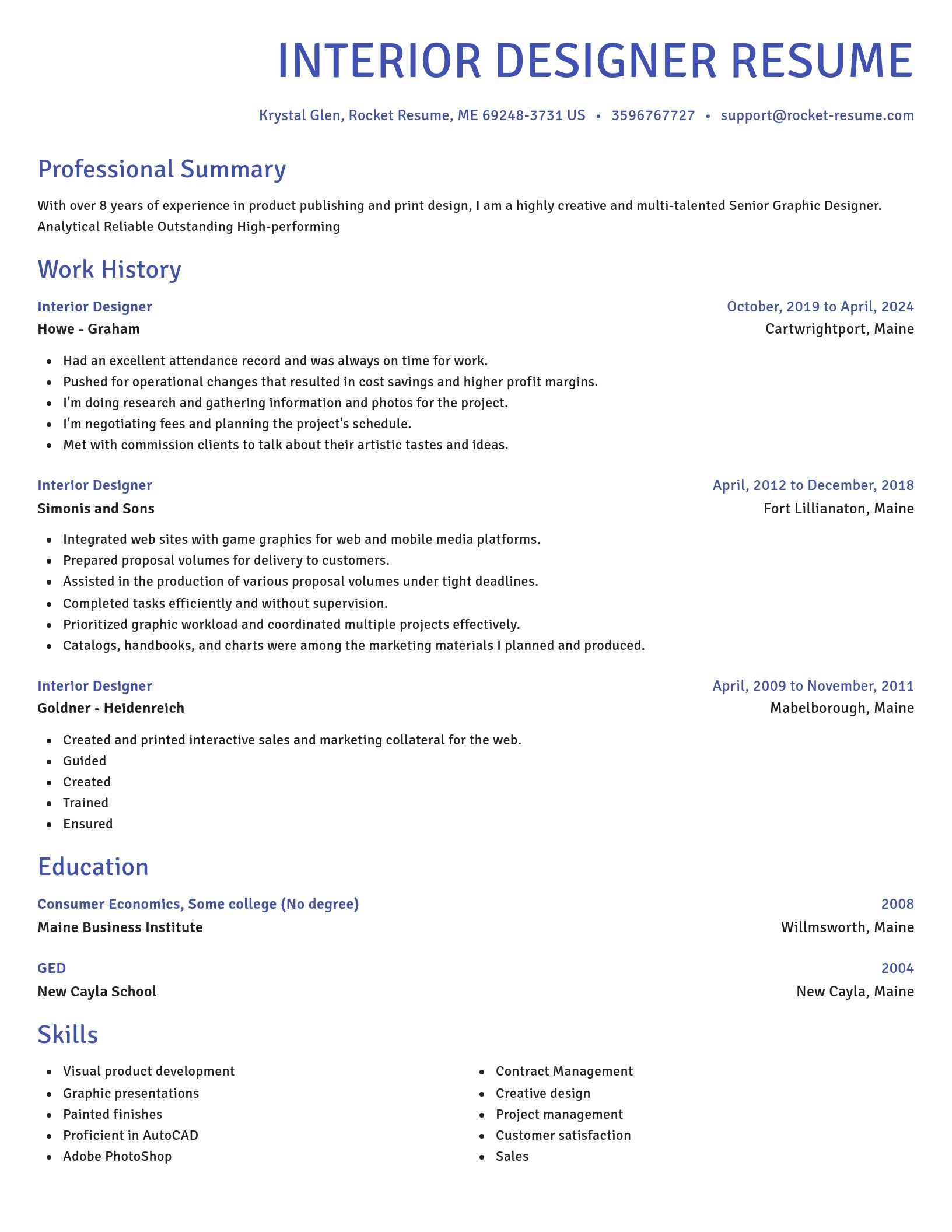 Novel resume template