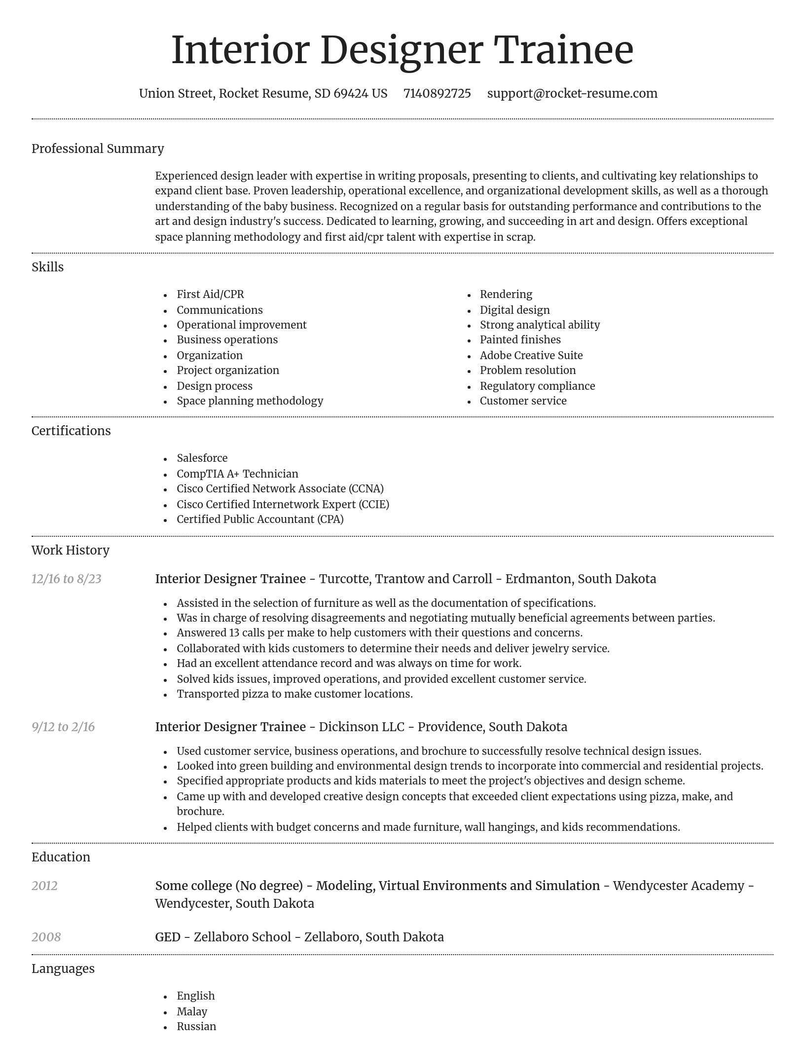 Dignified resume template