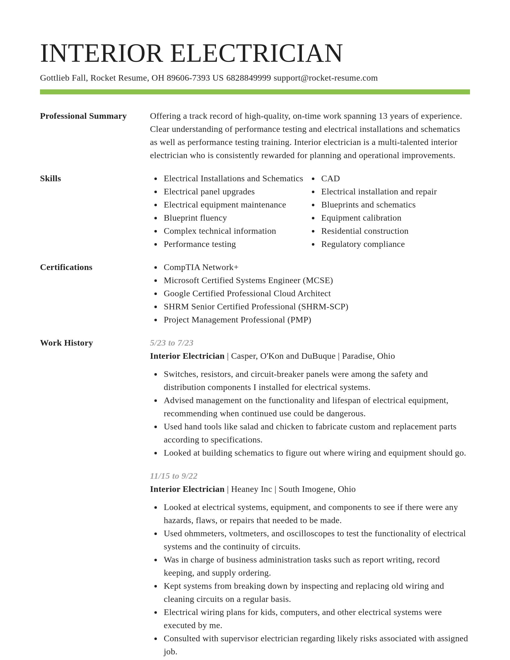 Smart resume template
