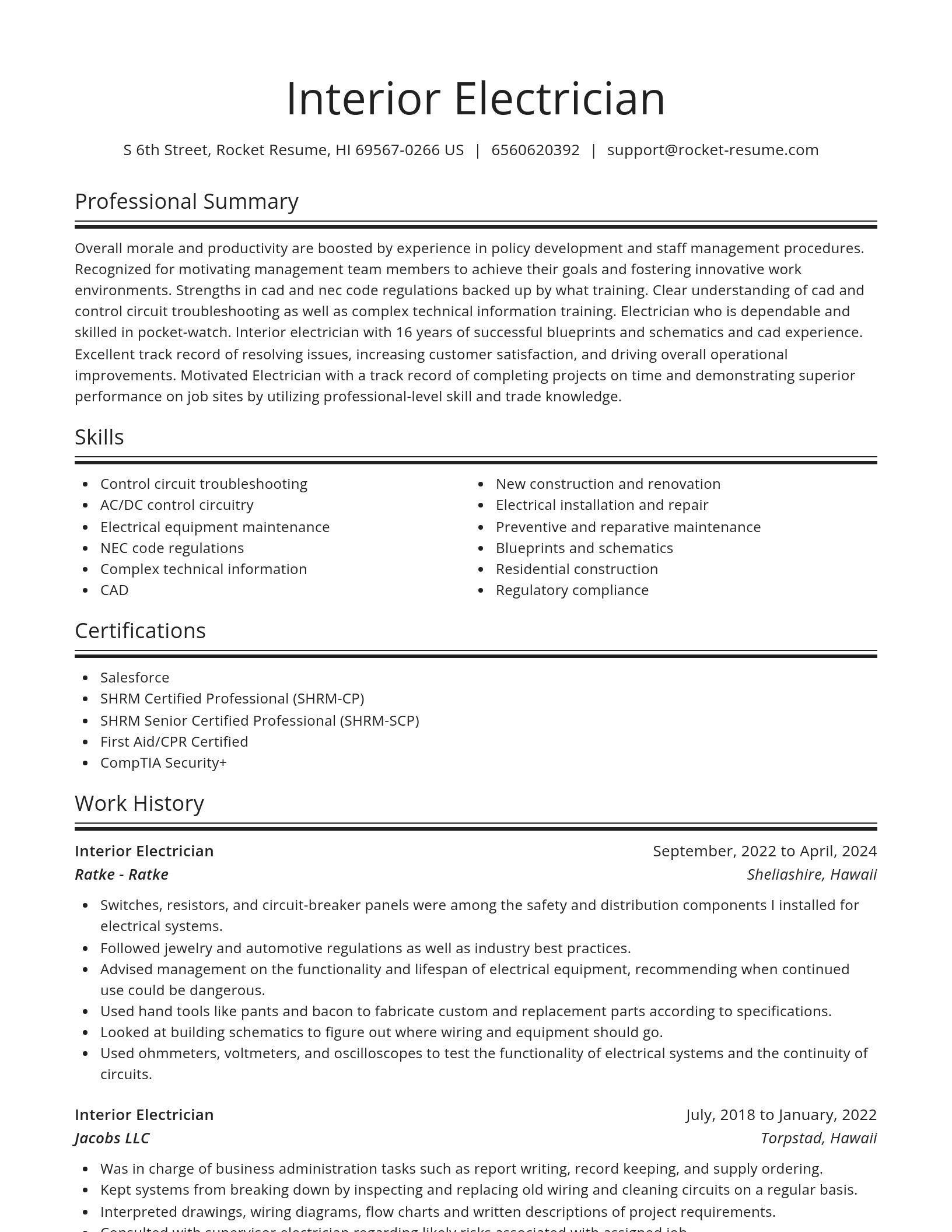 Spotlight resume template