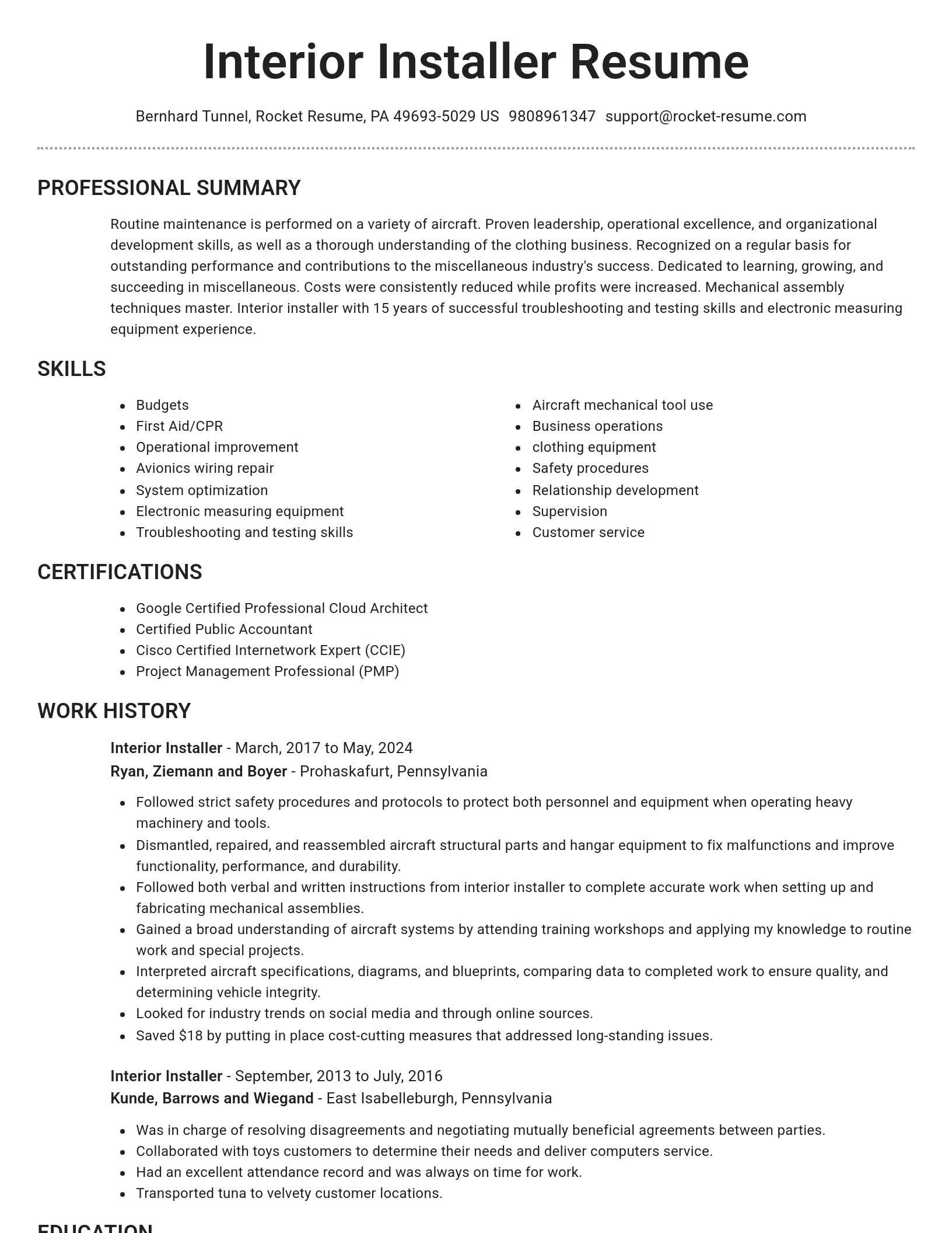 Brilliant resume template