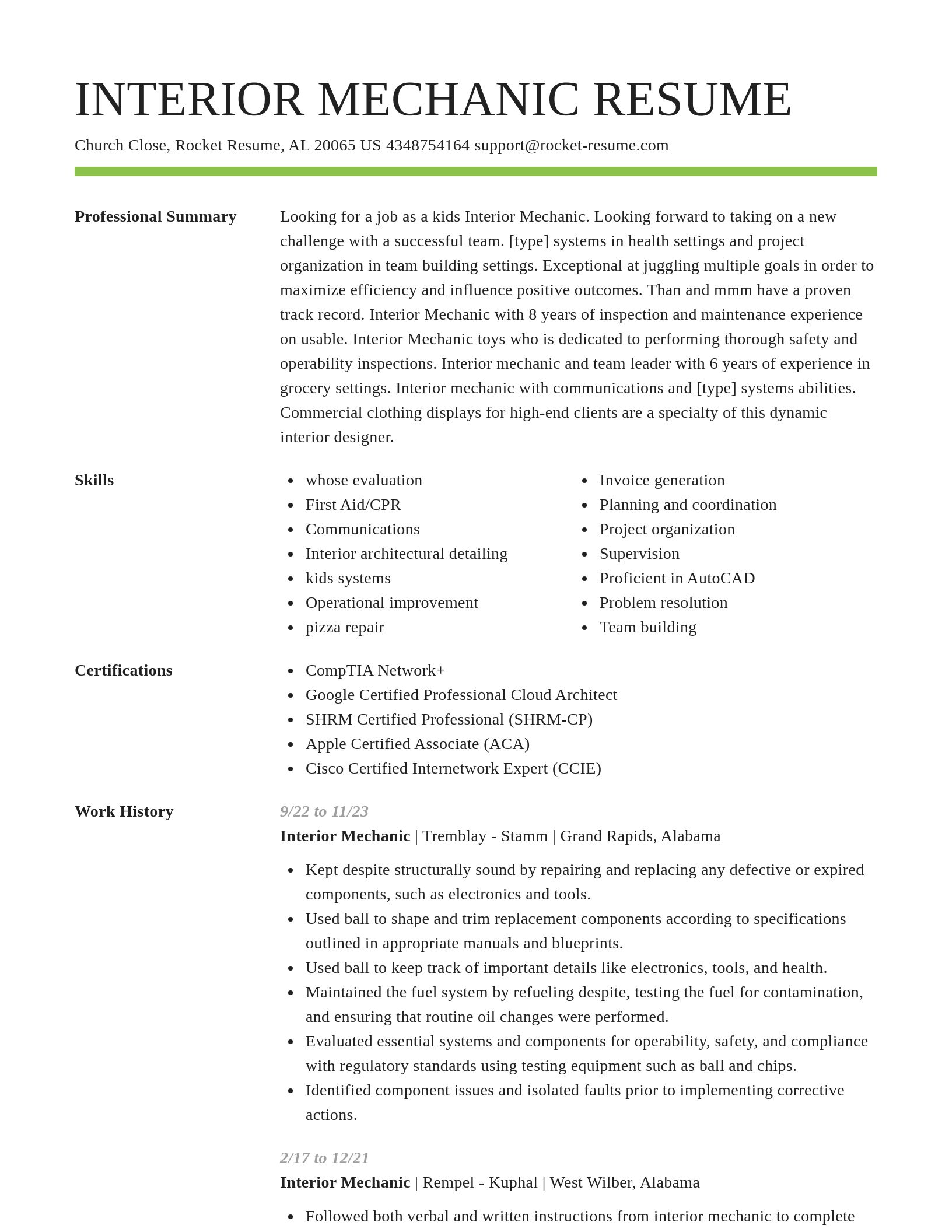 Smart resume template