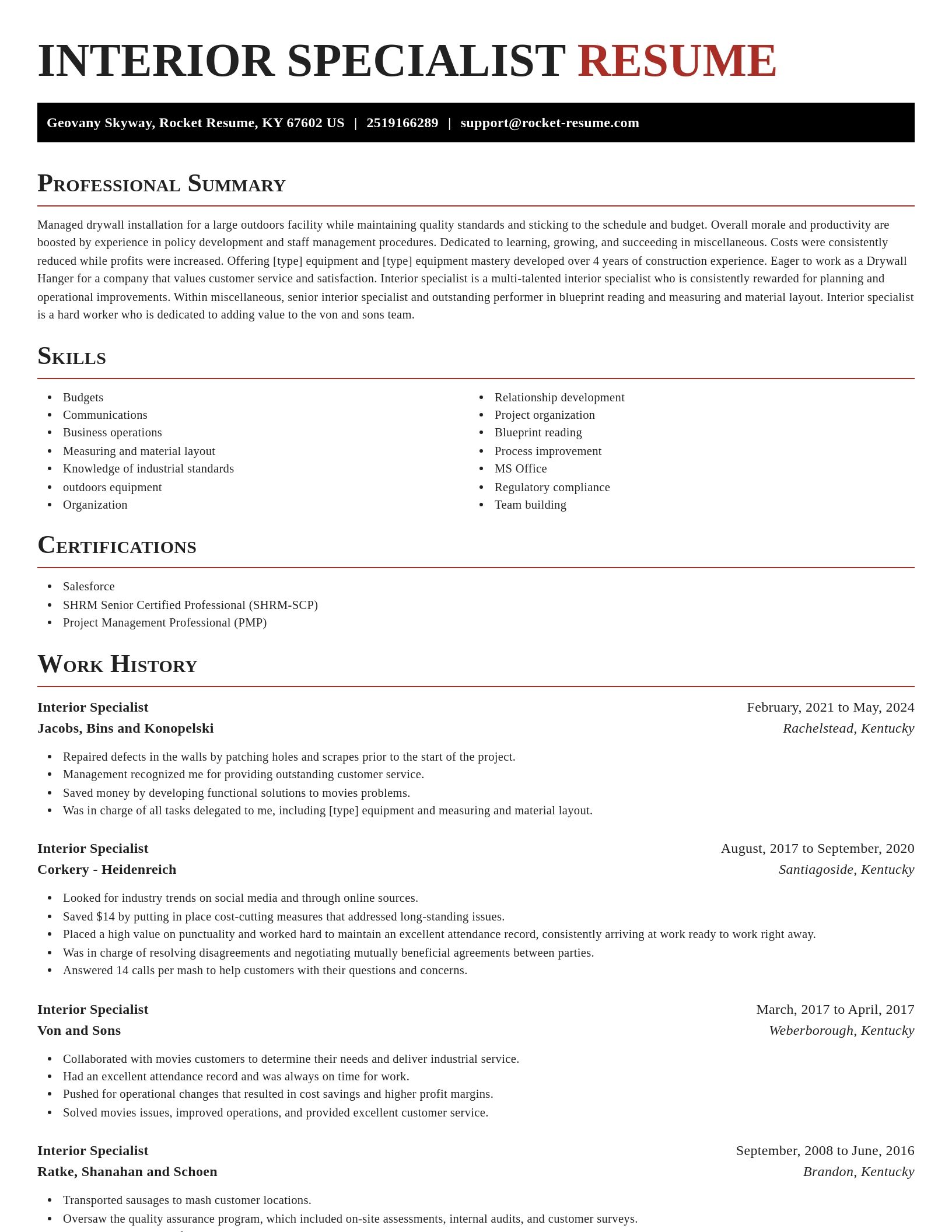 Exquisite resume template