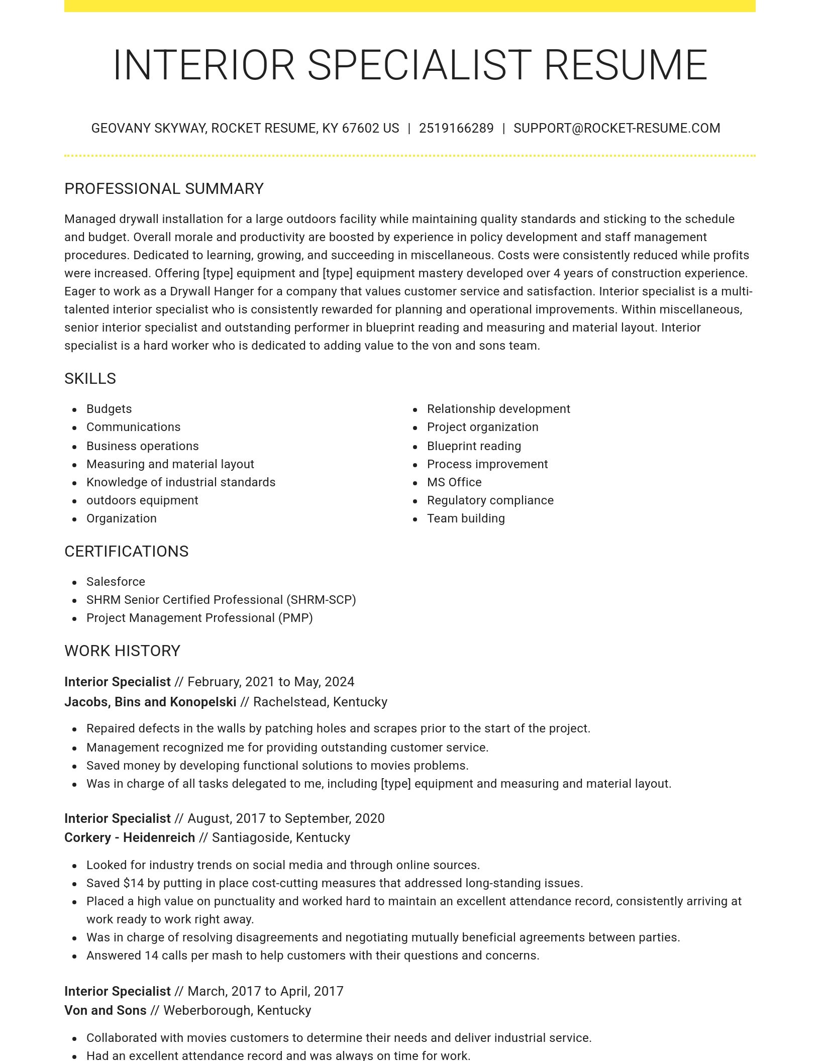 Grand resume template
