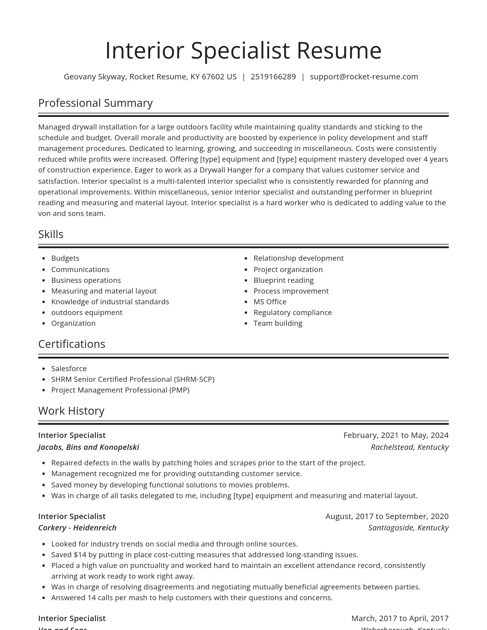 Spotlight resume template