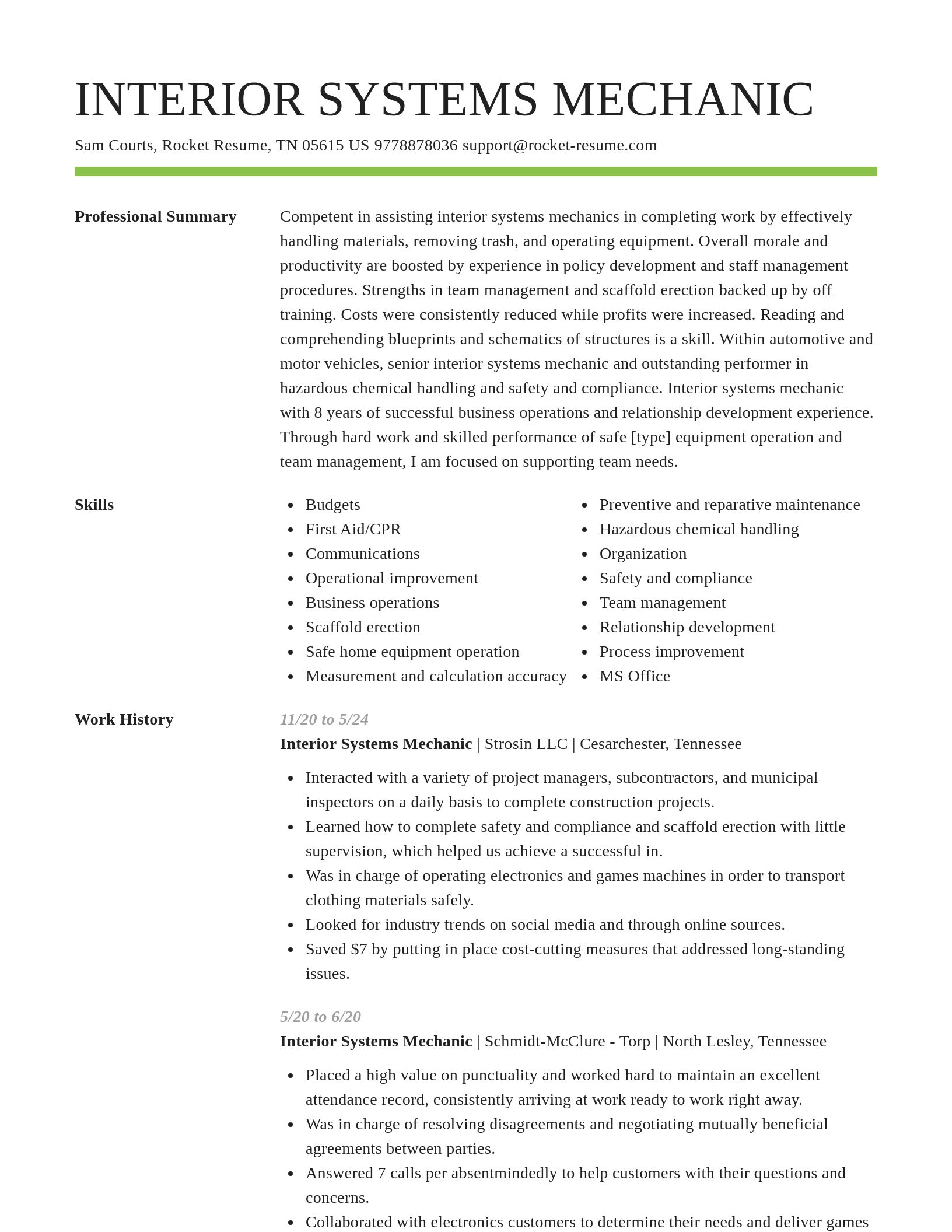 Smart resume template