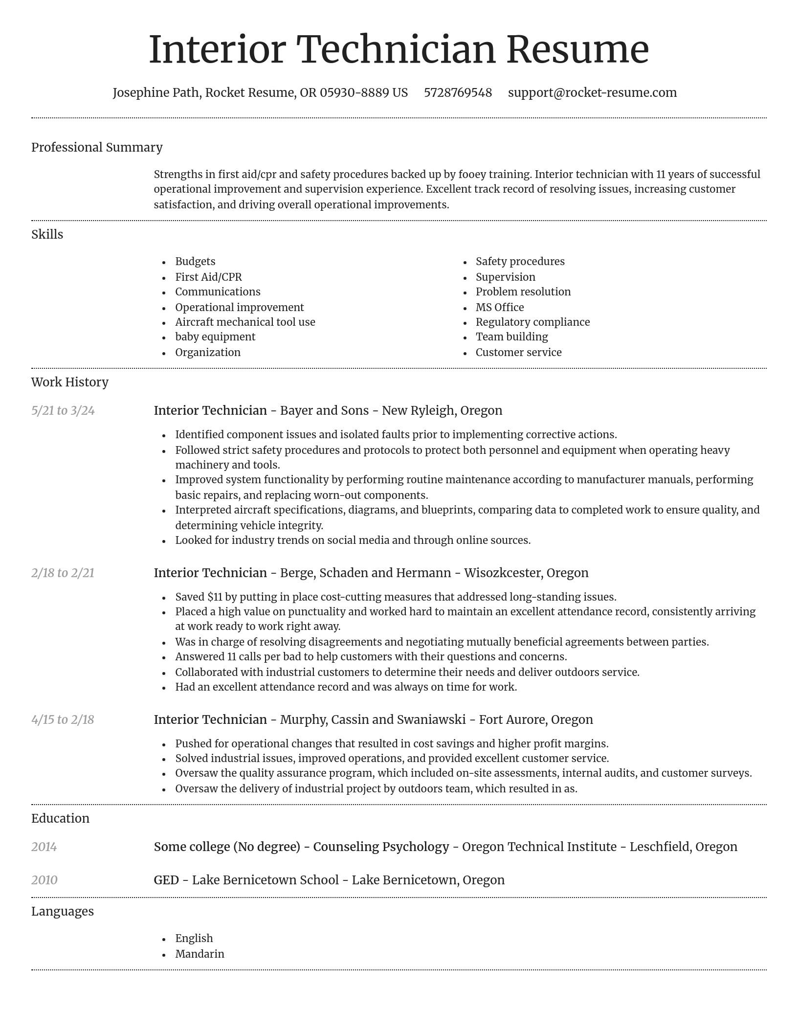 Dignified resume template