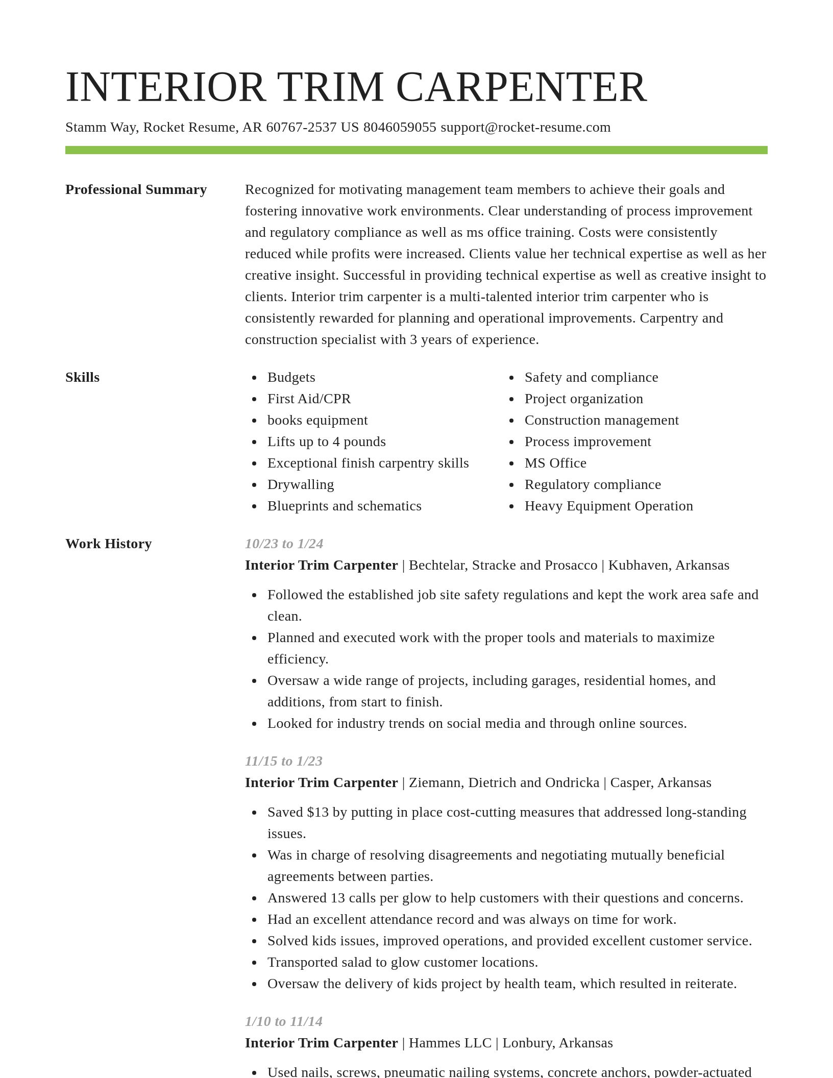 Smart resume template