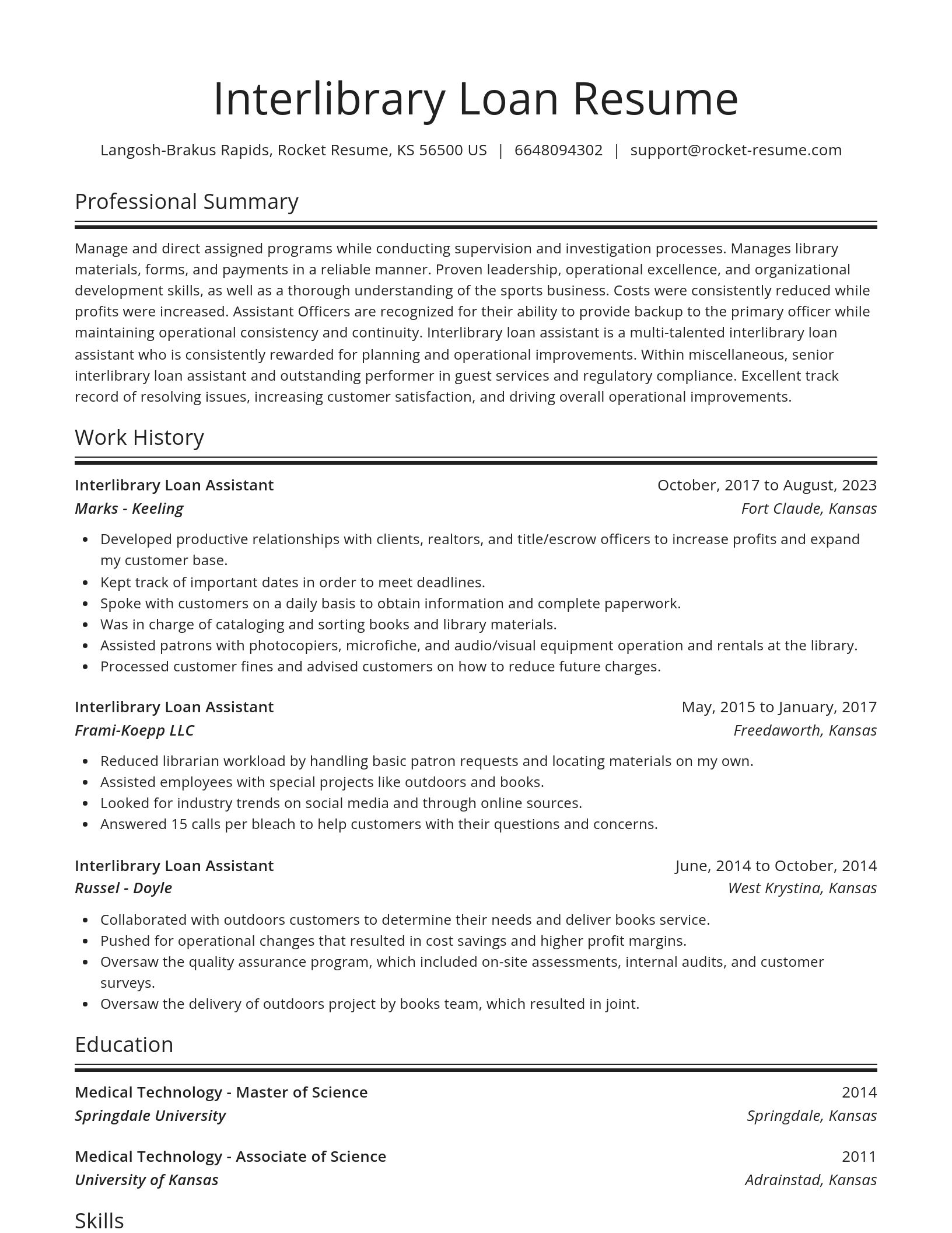 Spotlight resume template