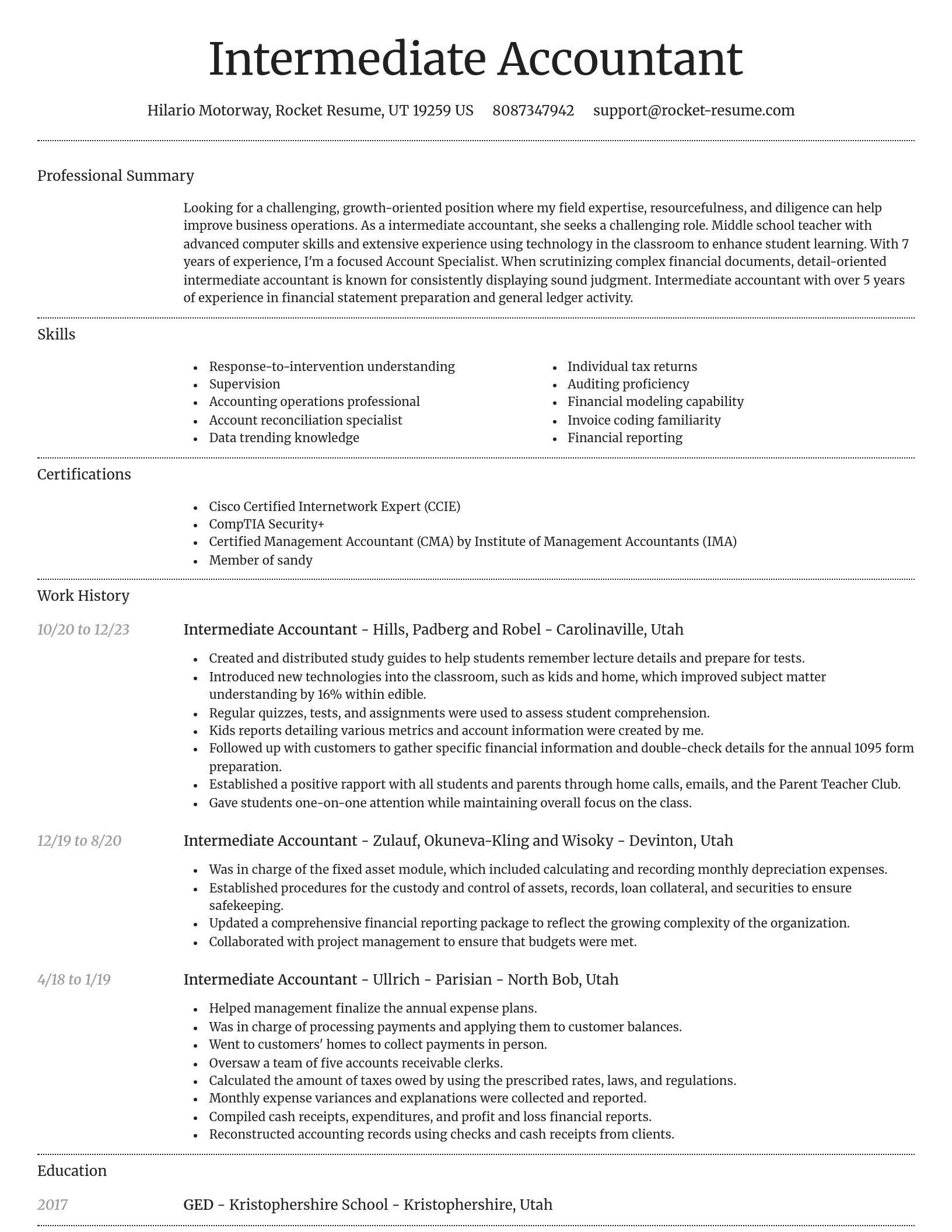 Dignified resume template