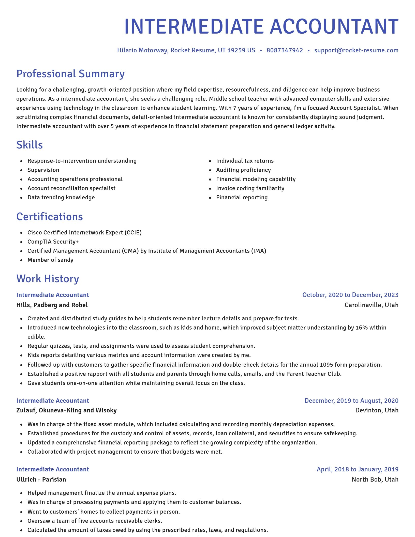 Novel resume template