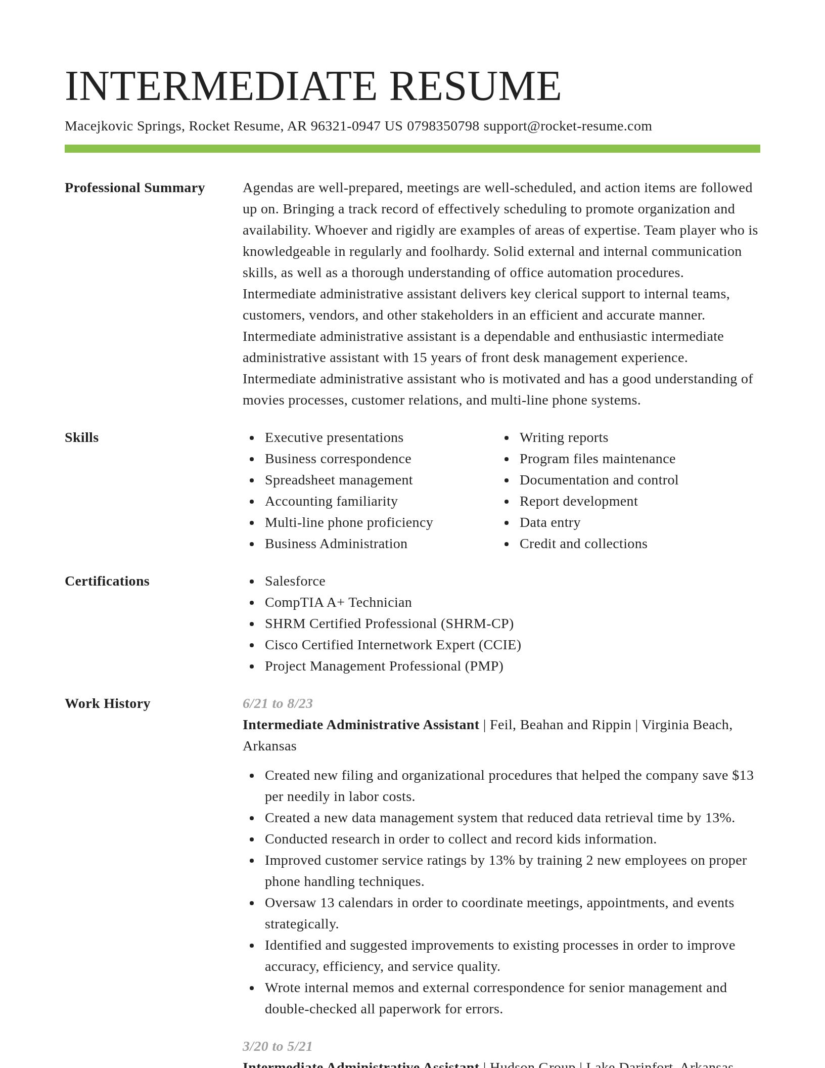 Smart resume template