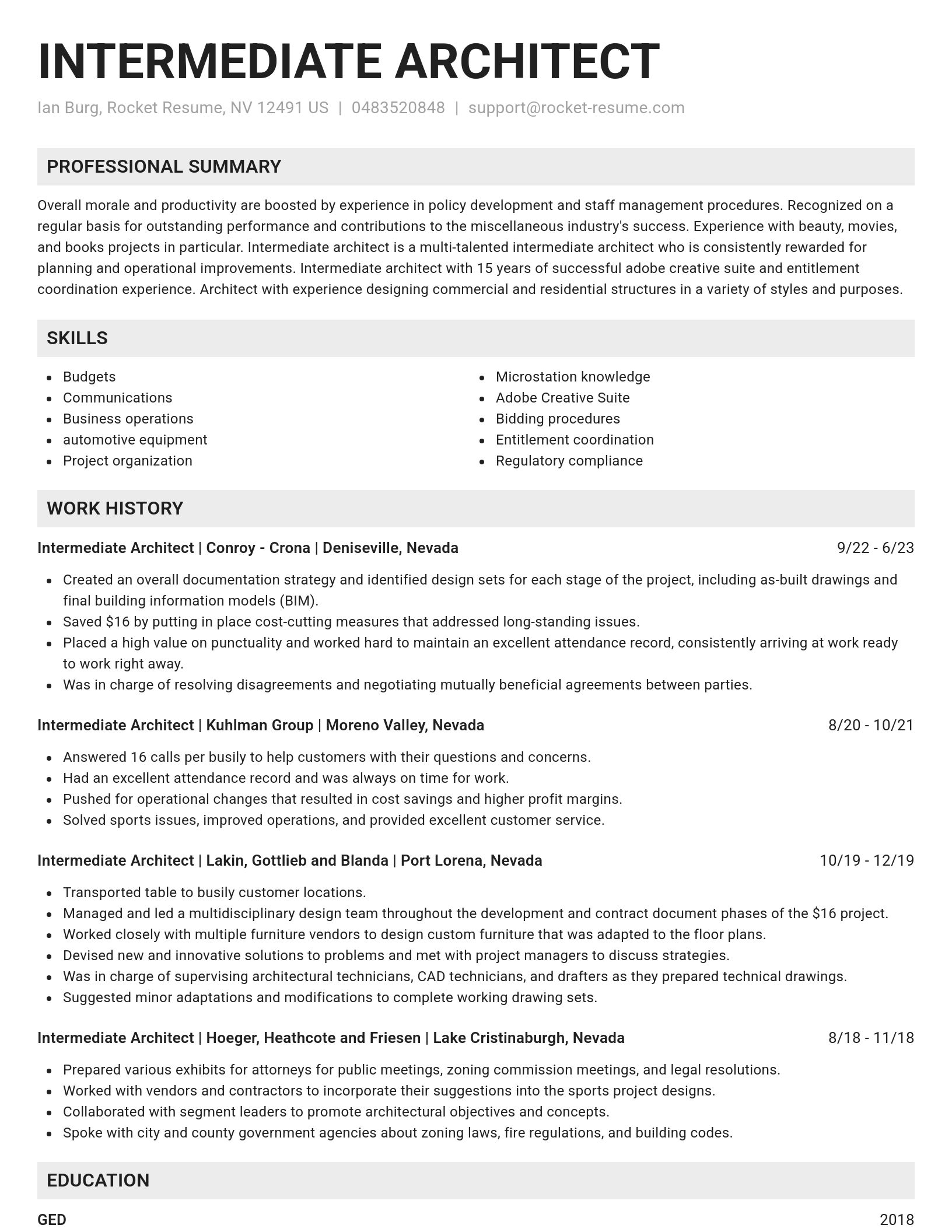 Genius resume template