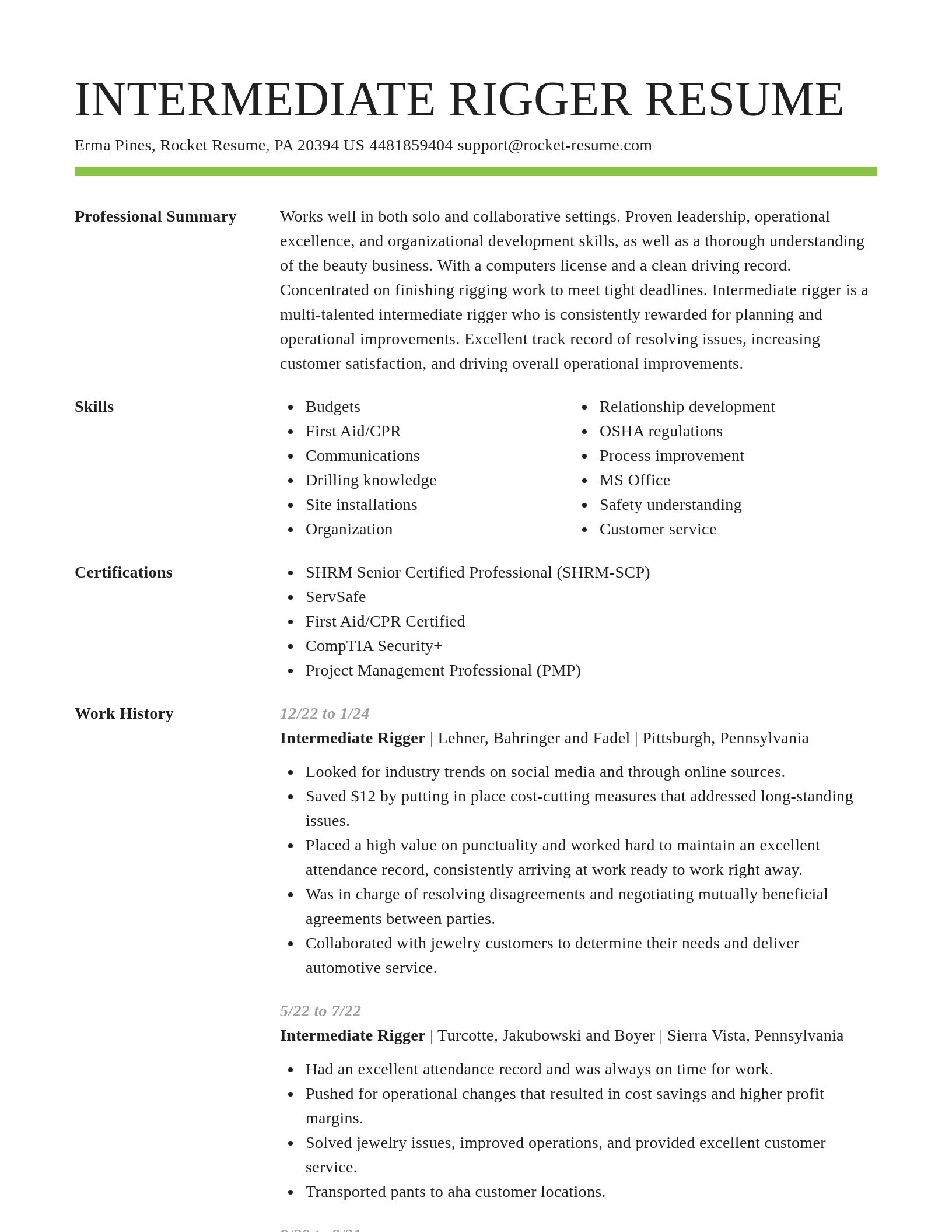 Smart resume template