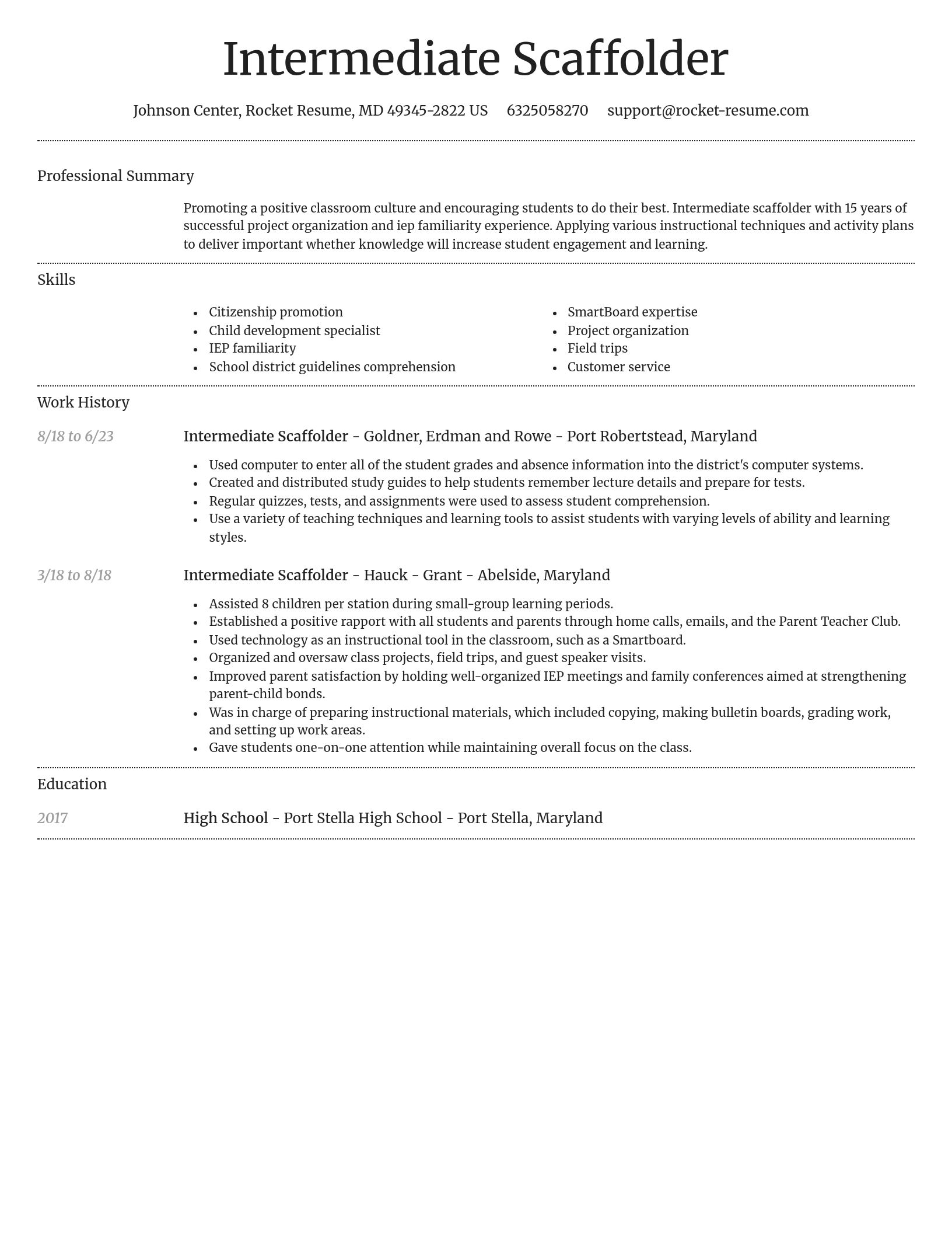 Dignified resume template