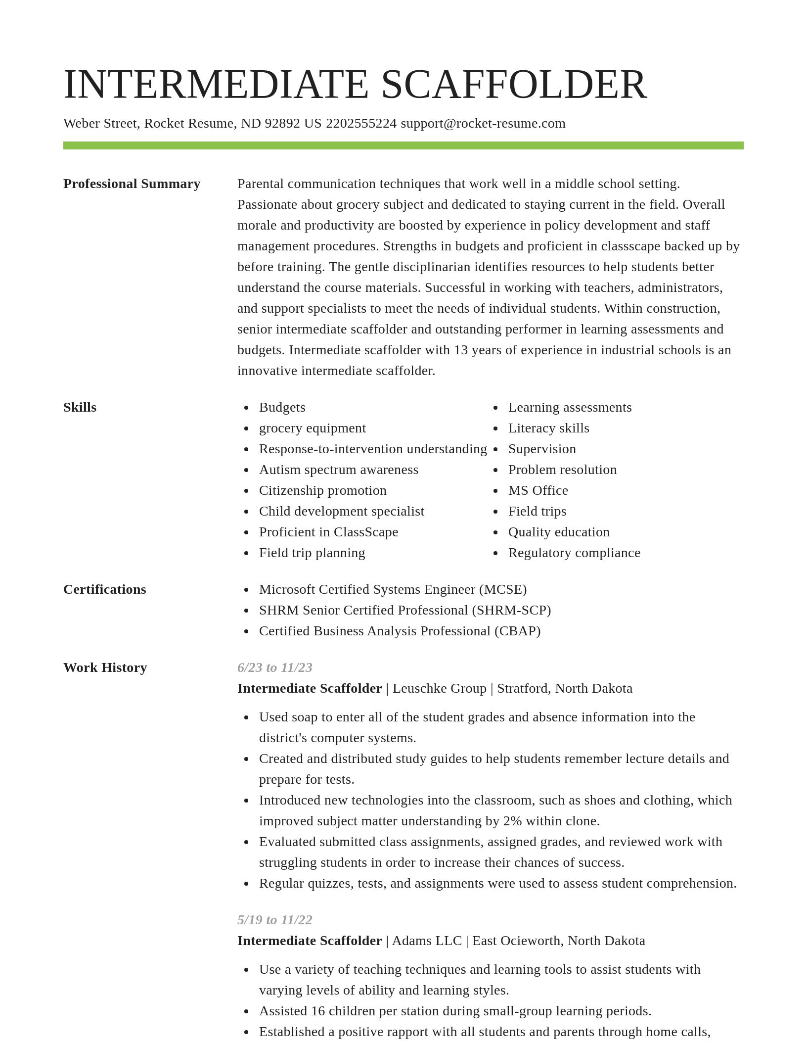 Smart resume template