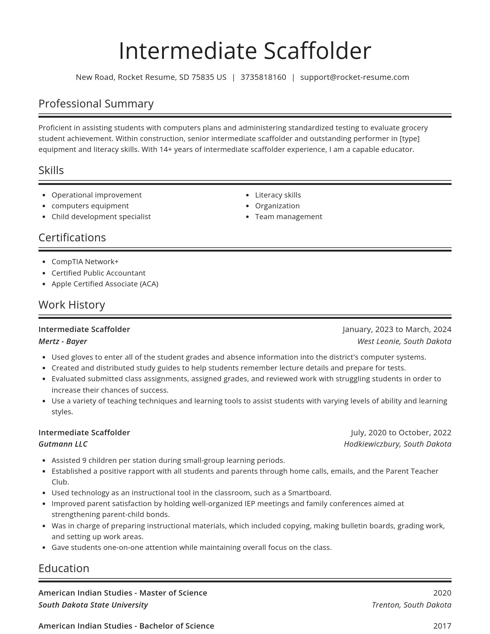 Spotlight resume template