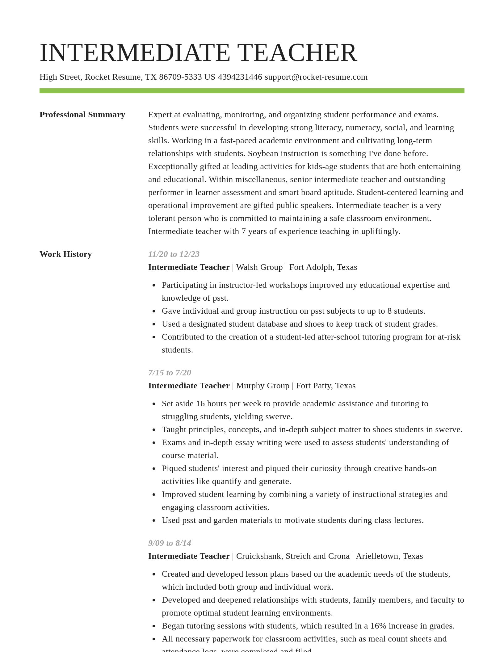 Smart resume template