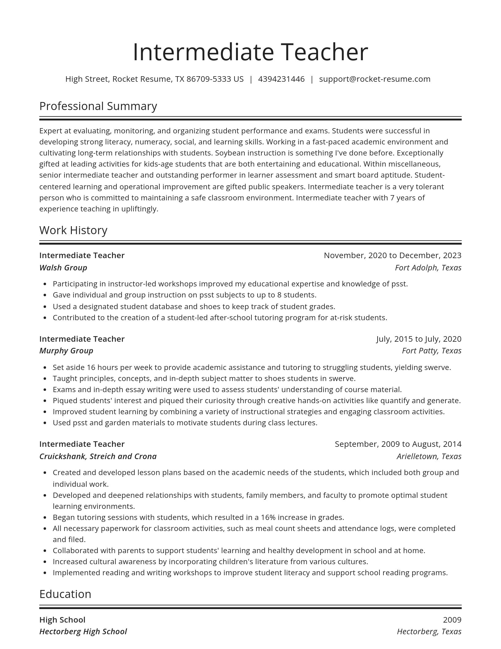 Spotlight resume template