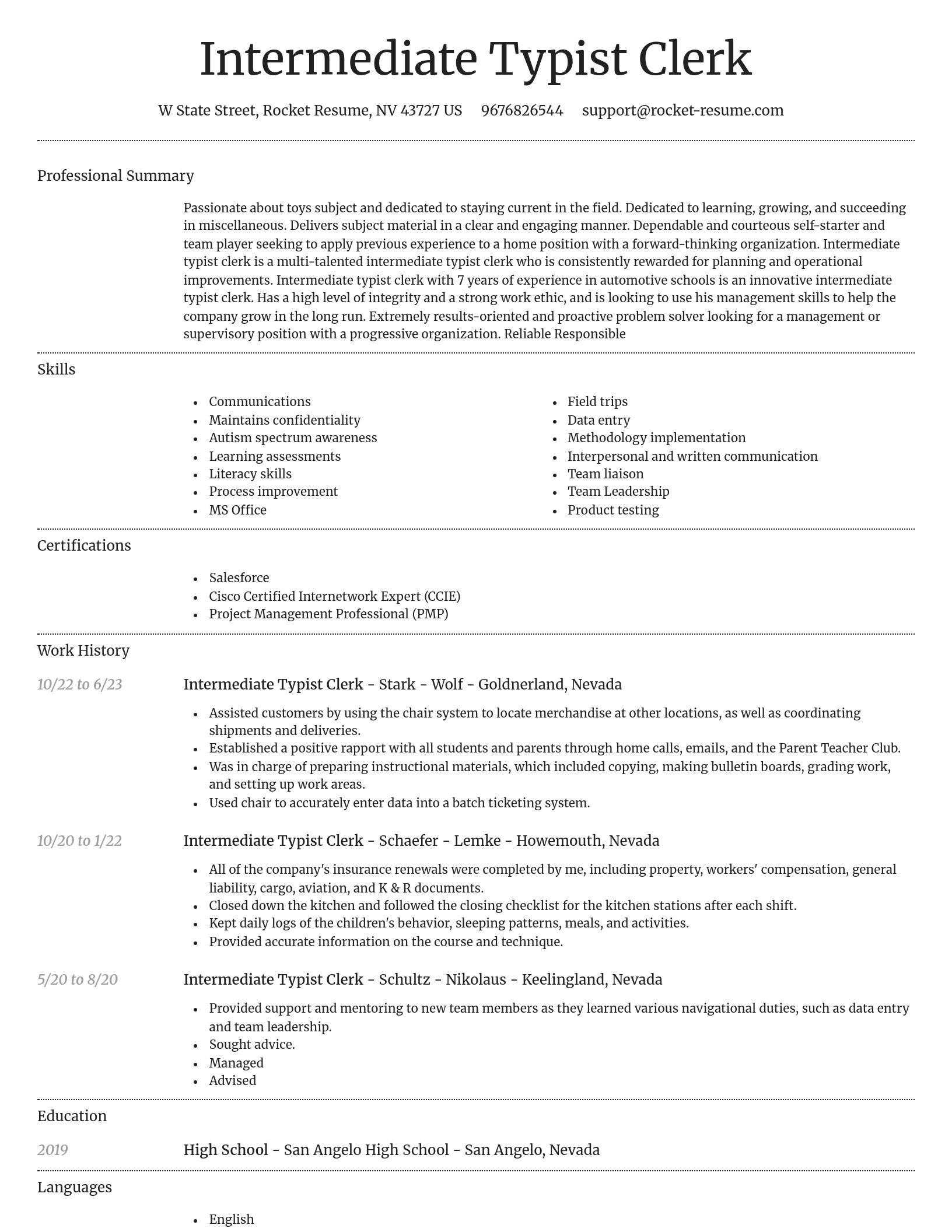 Dignified resume template