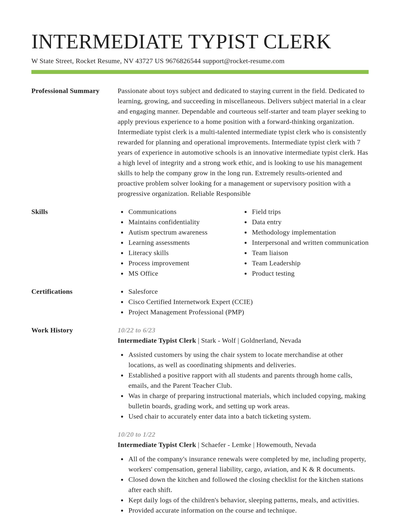 Smart resume template