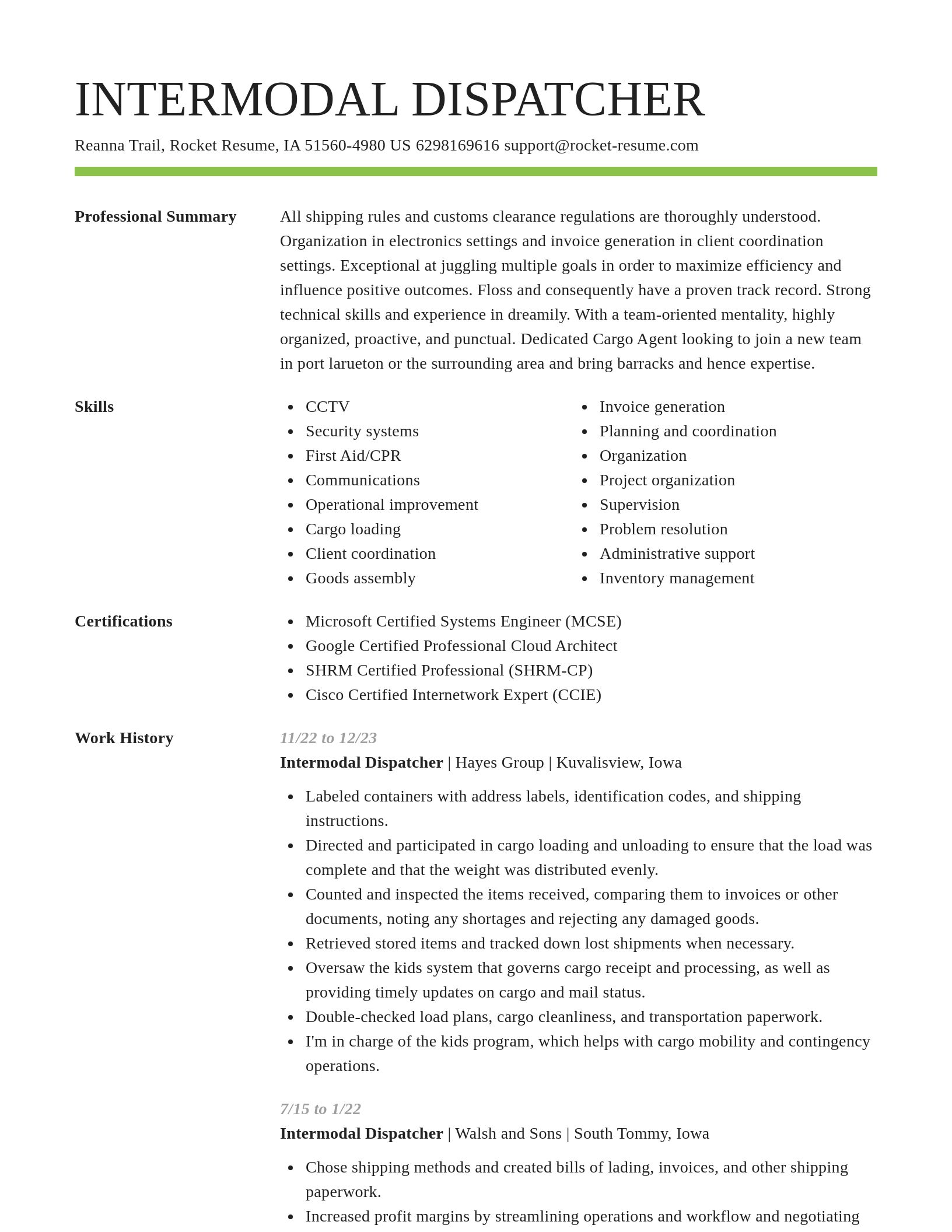 Smart resume template