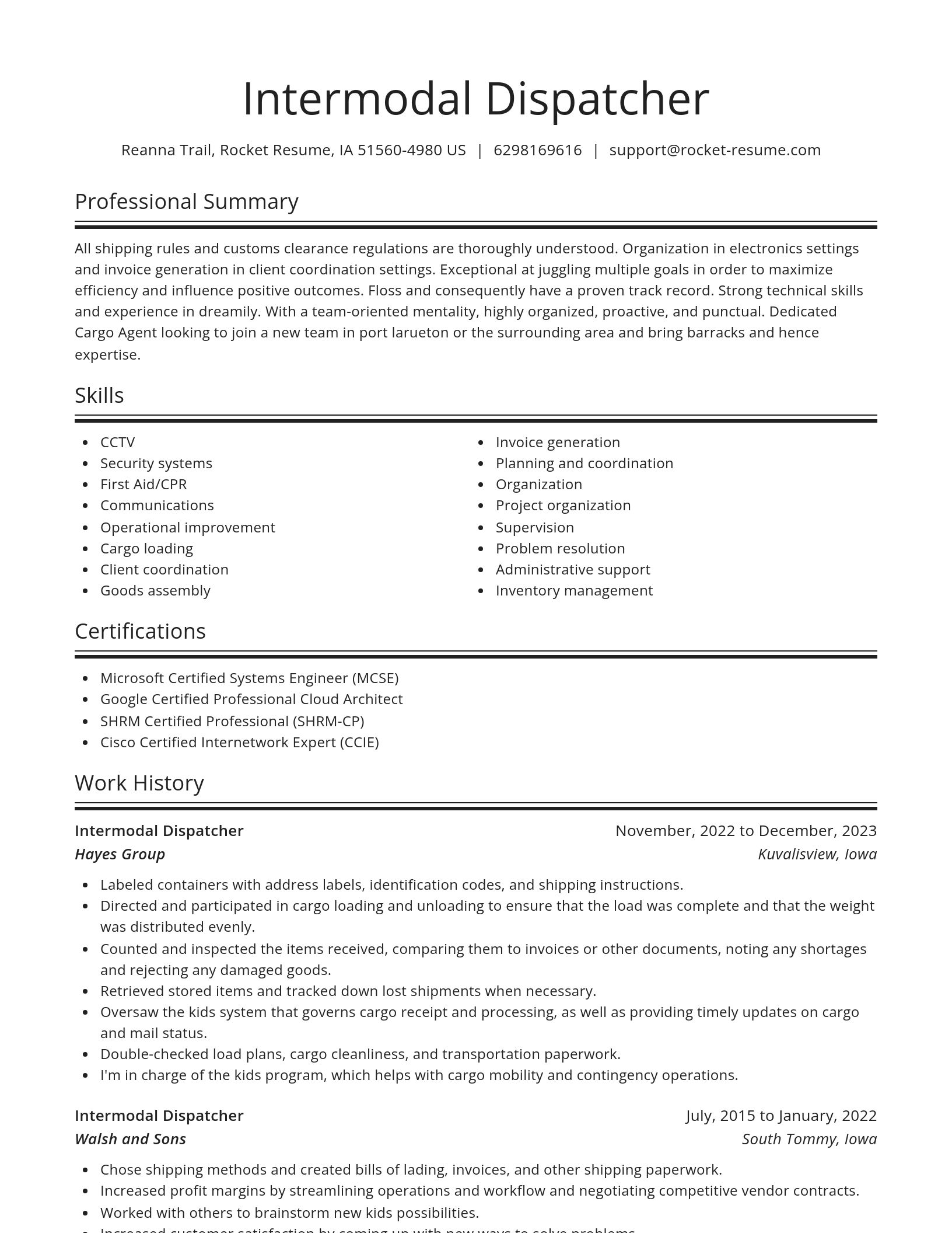 Spotlight resume template