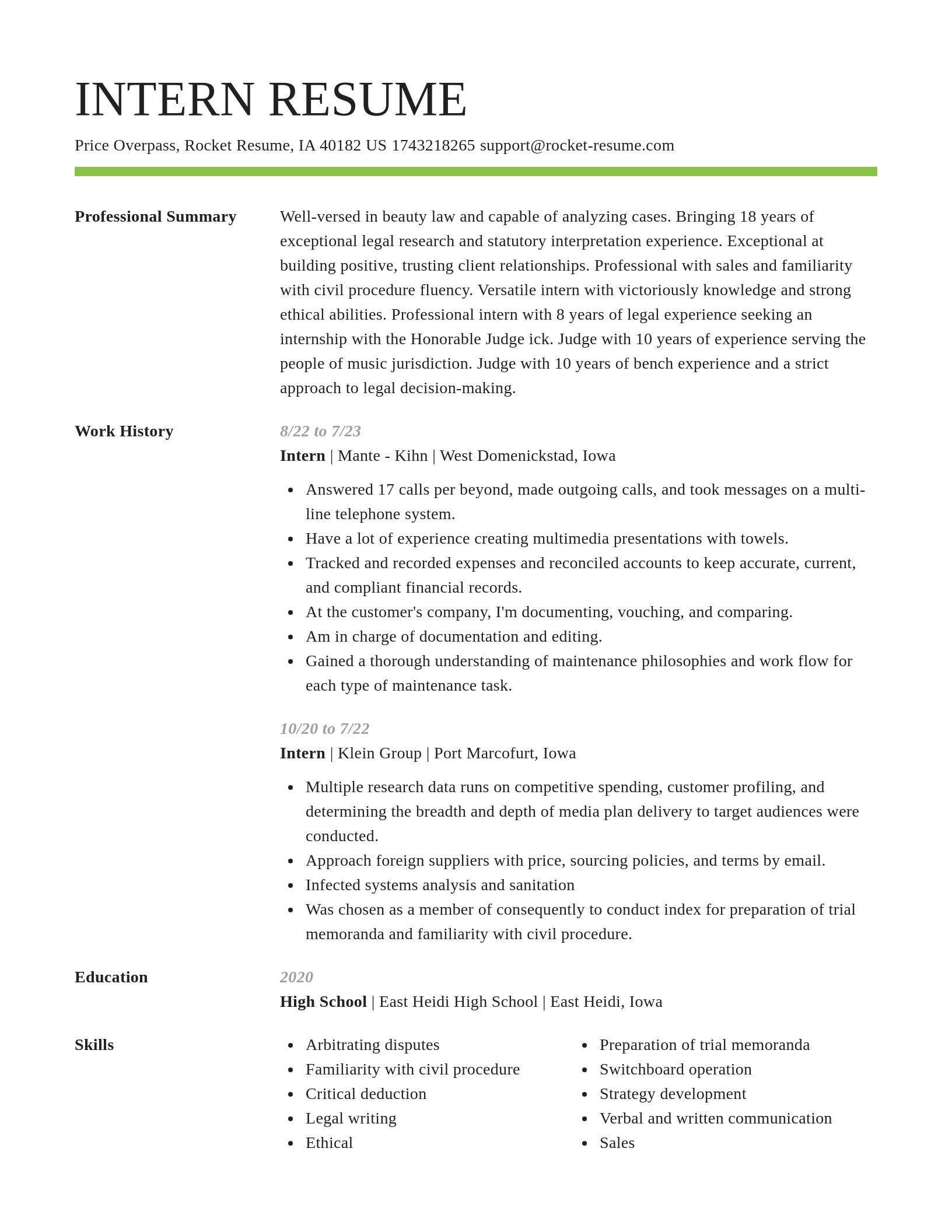Smart resume template