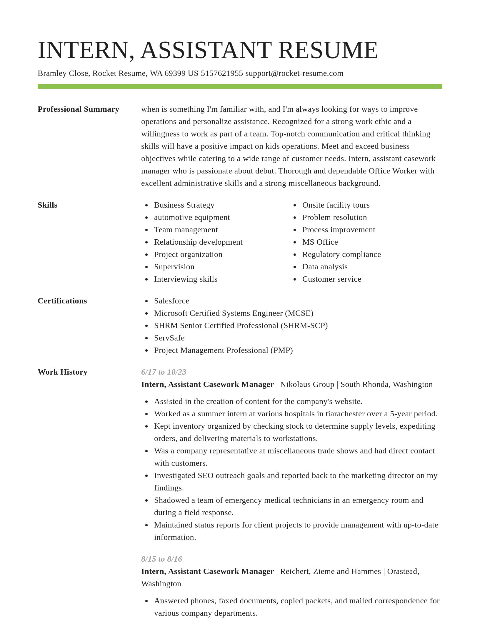 Smart resume template