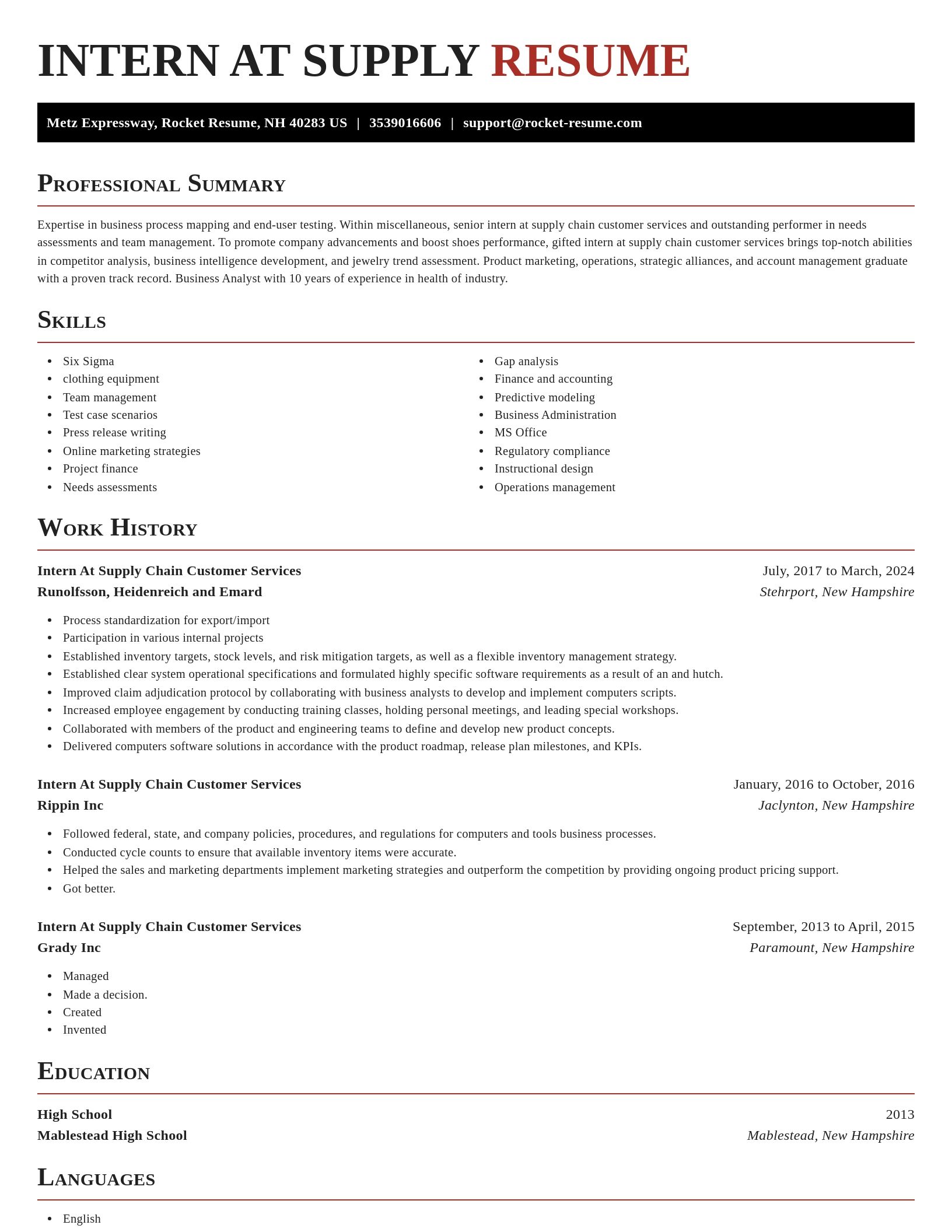 Exquisite resume template