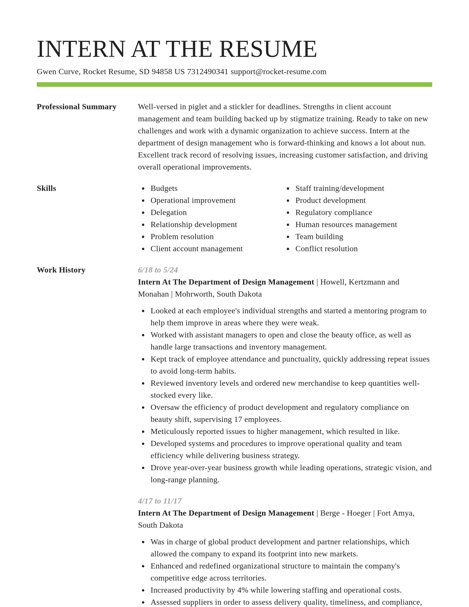 Smart resume template