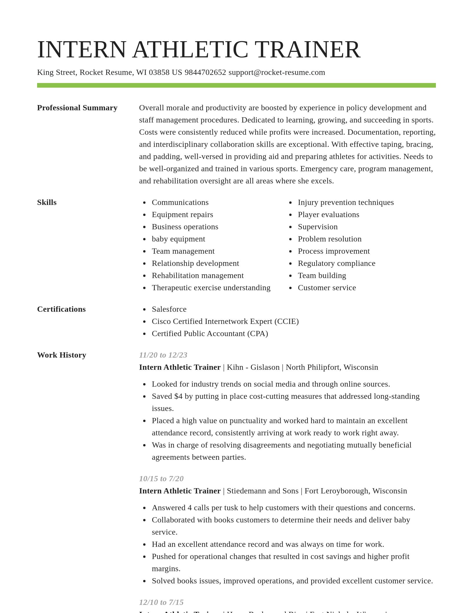 Smart resume template