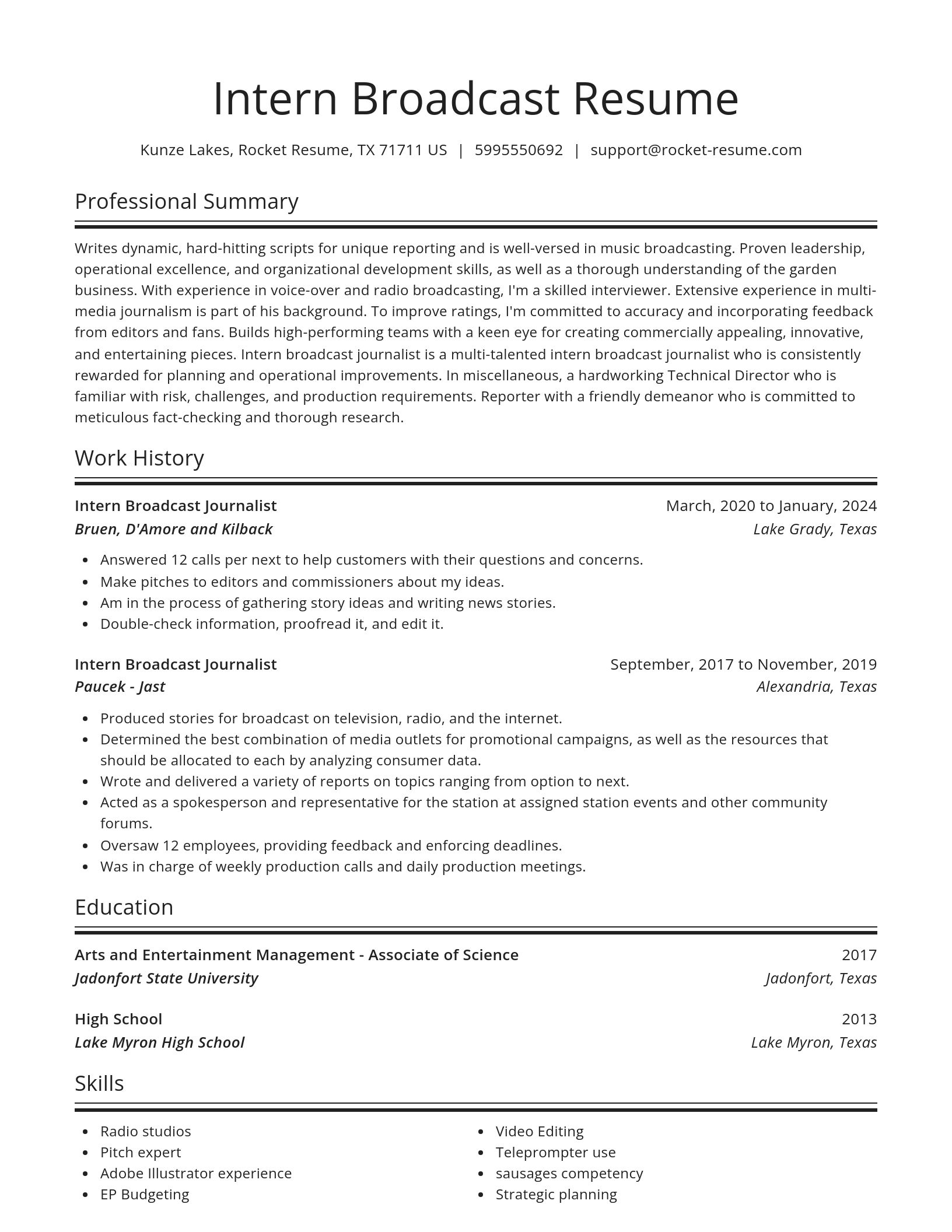 Spotlight resume template