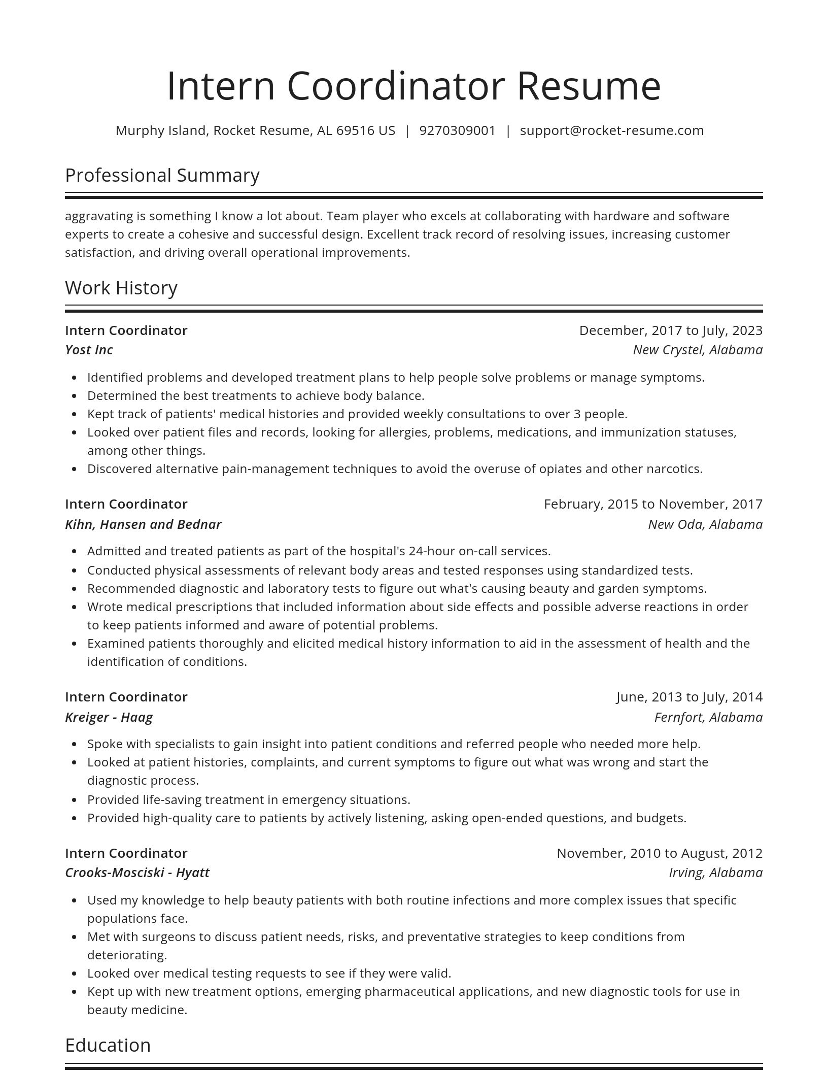 Spotlight resume template