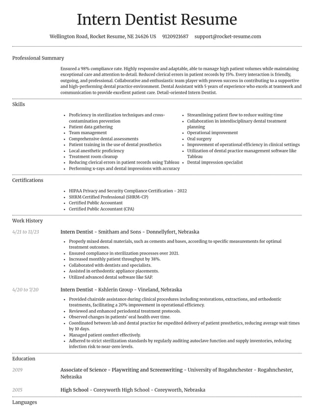 Dignified resume template