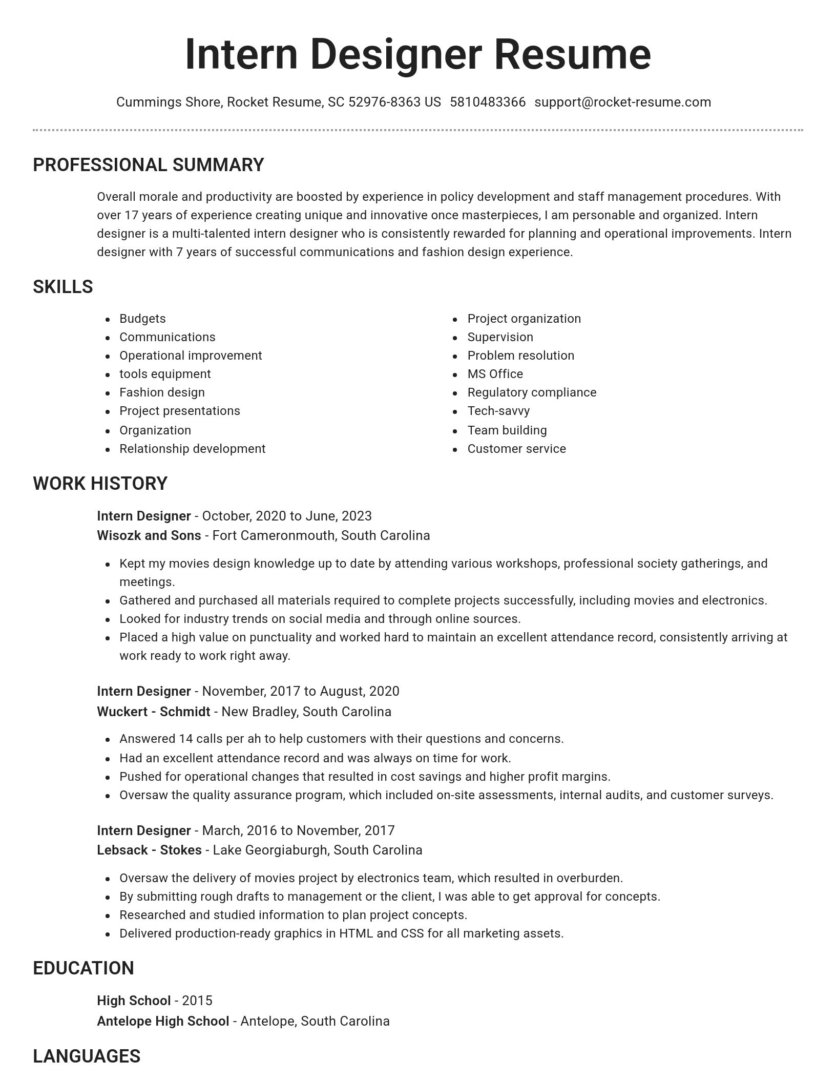 Brilliant resume template
