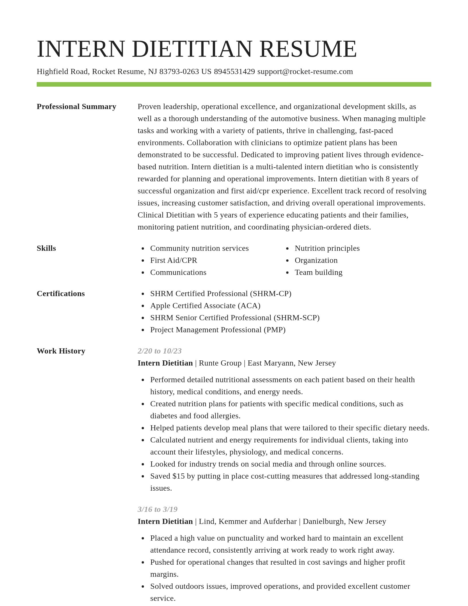 Smart resume template