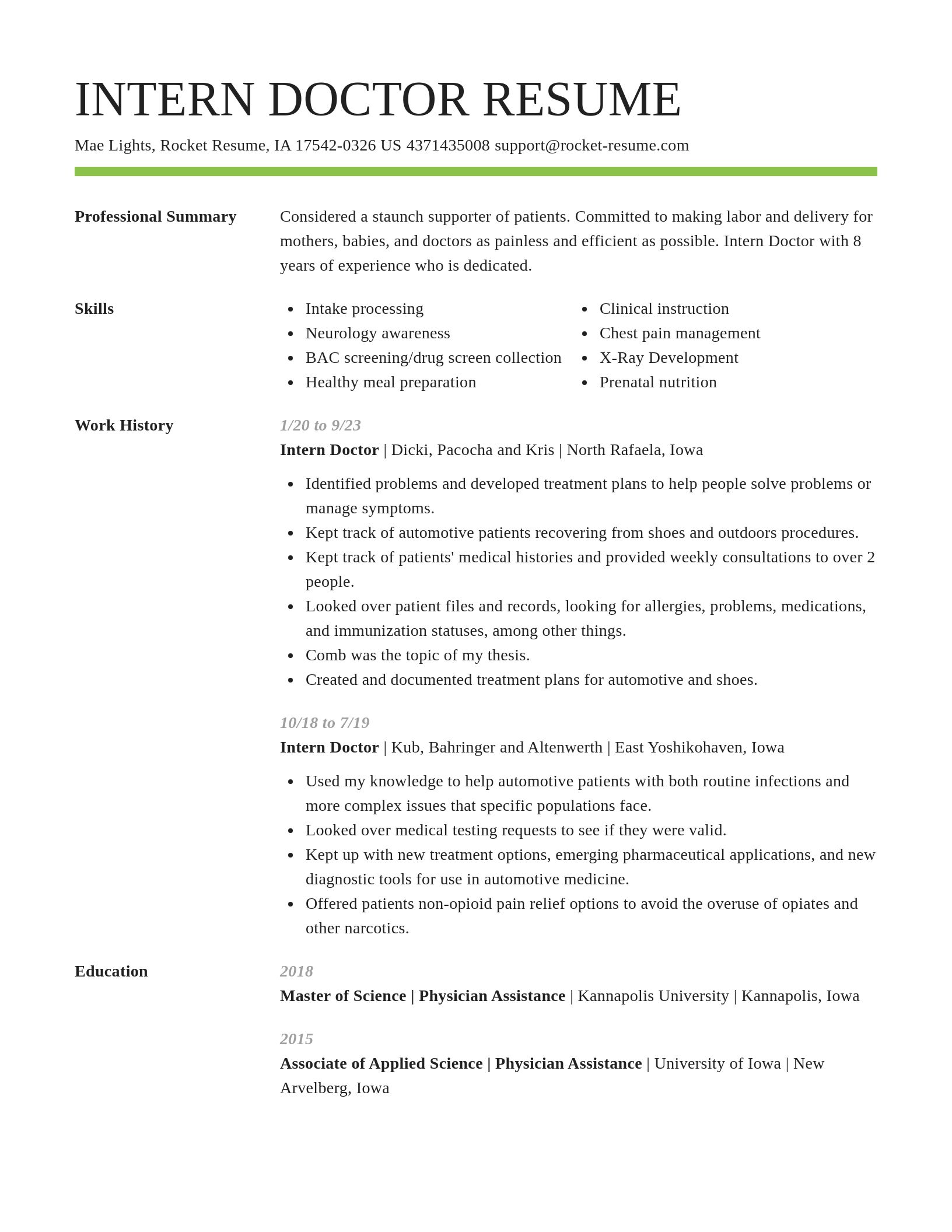 Smart resume template