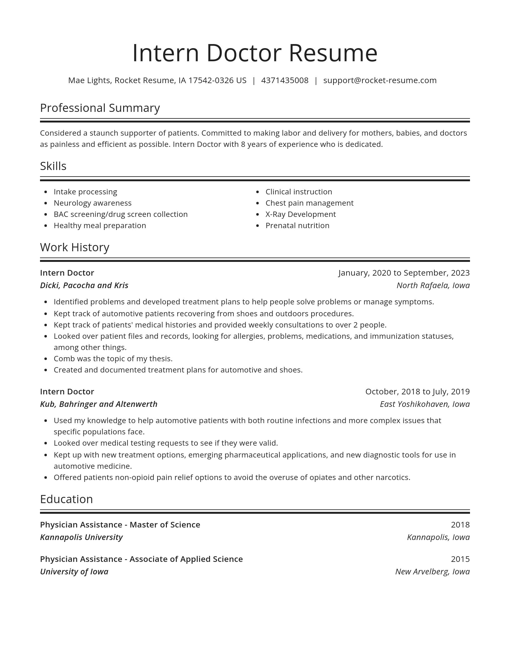 Spotlight resume template